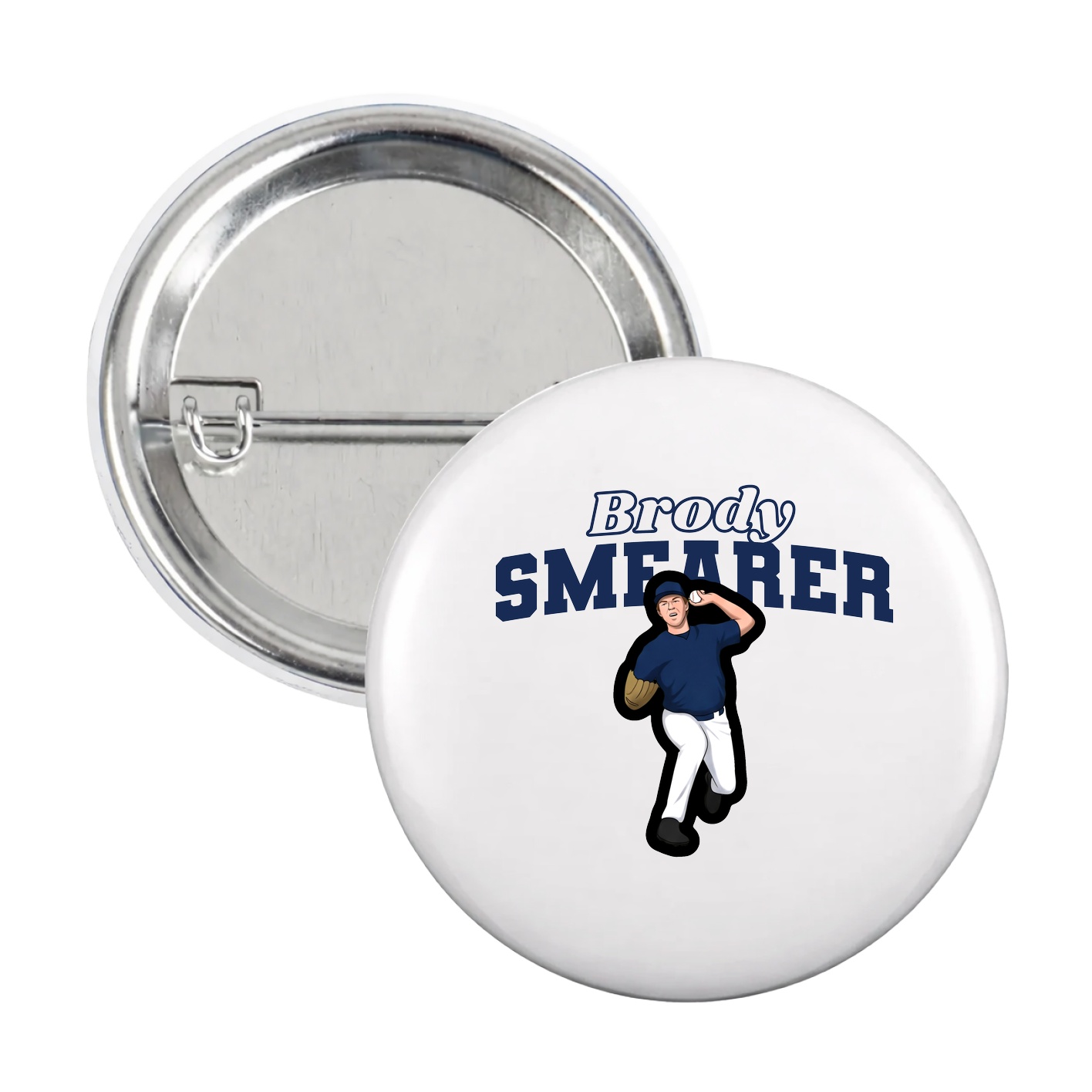 Game Day Button — Name Arch in White