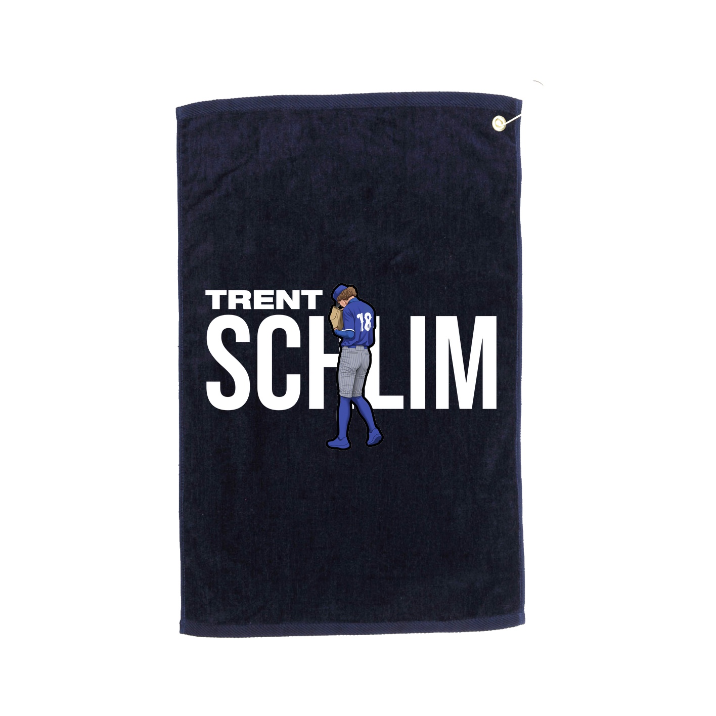 Golf Towel — Player Name in Navy