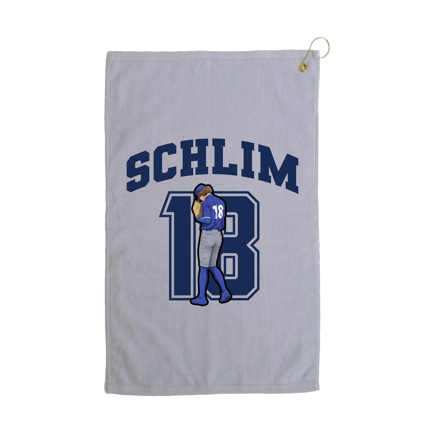 Golf Towel — Number in Grey