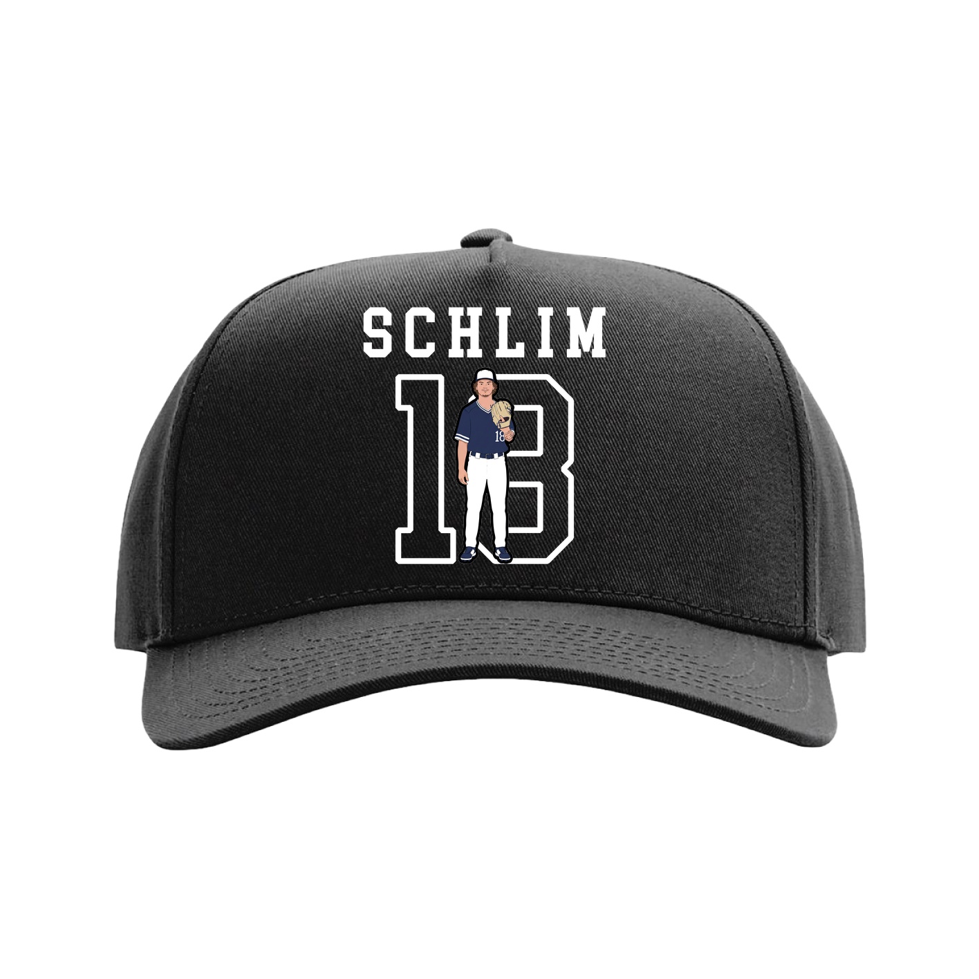 Full Fabric Five-Panel Champ Cap — Shirsey in Black