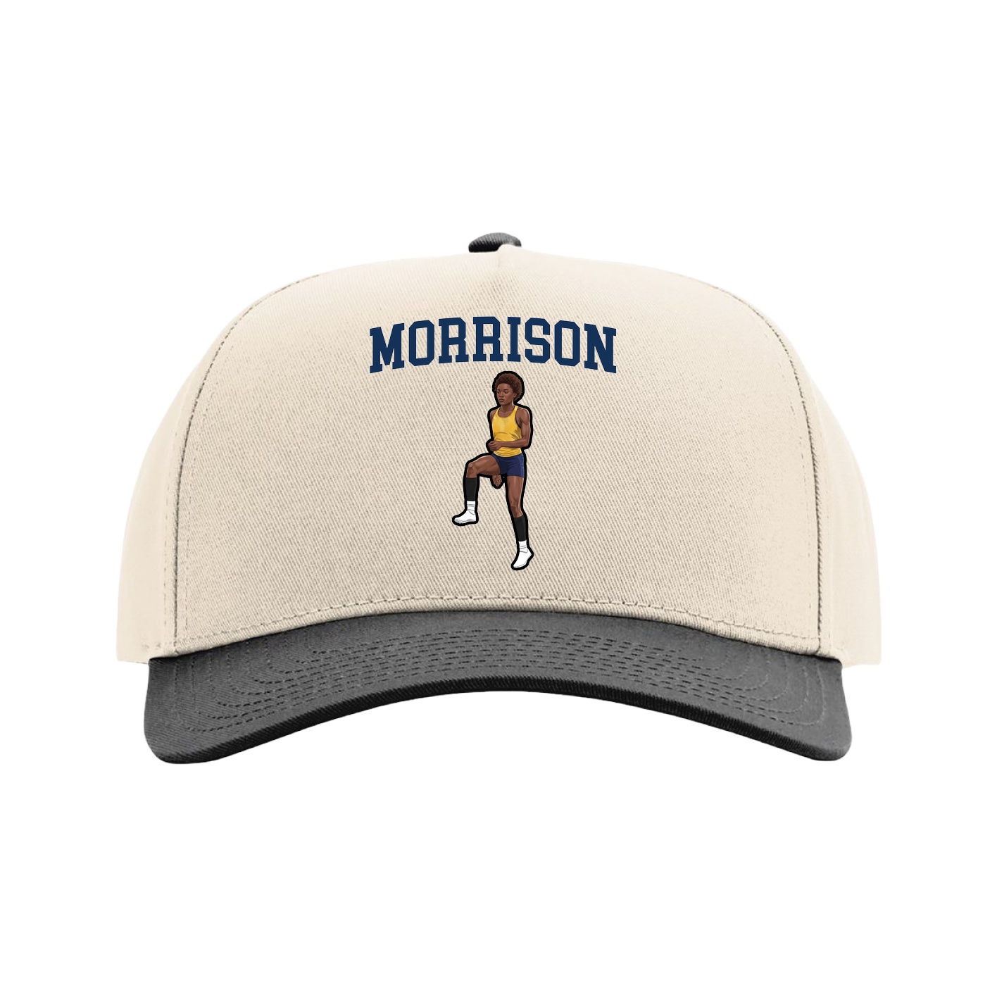 Full Fabric Five-Panel Champ Cap — Shirsey in Cream/Black