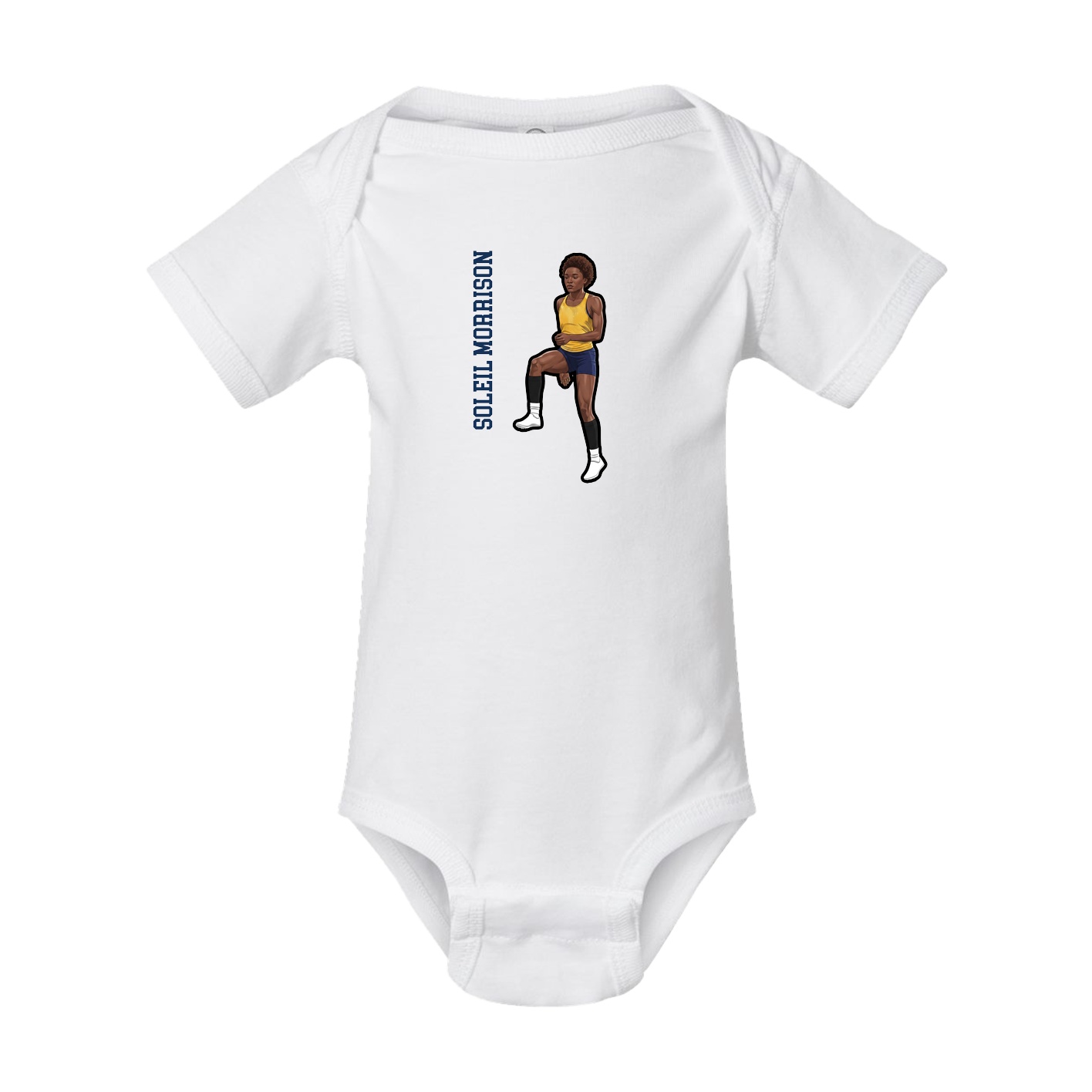 Baby Onesie — Name Vertical in White