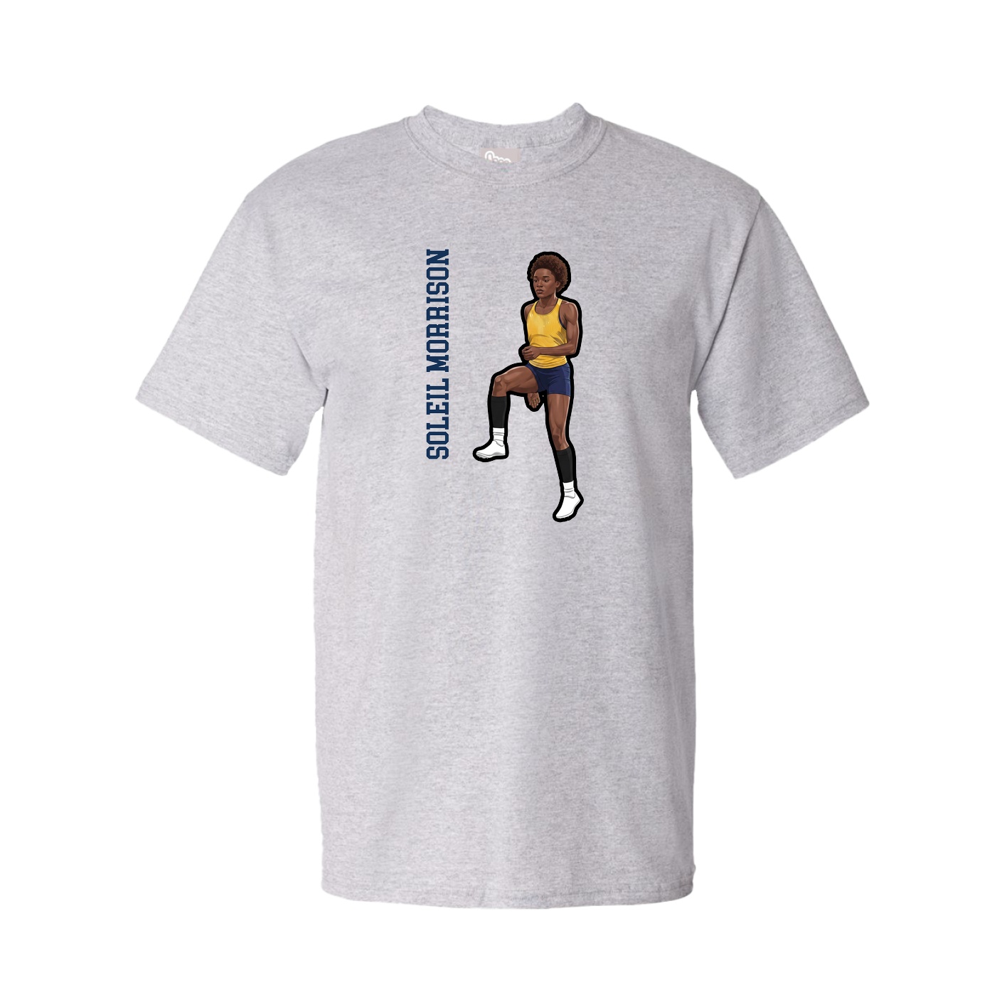 Tee — Name Vertical in Grey