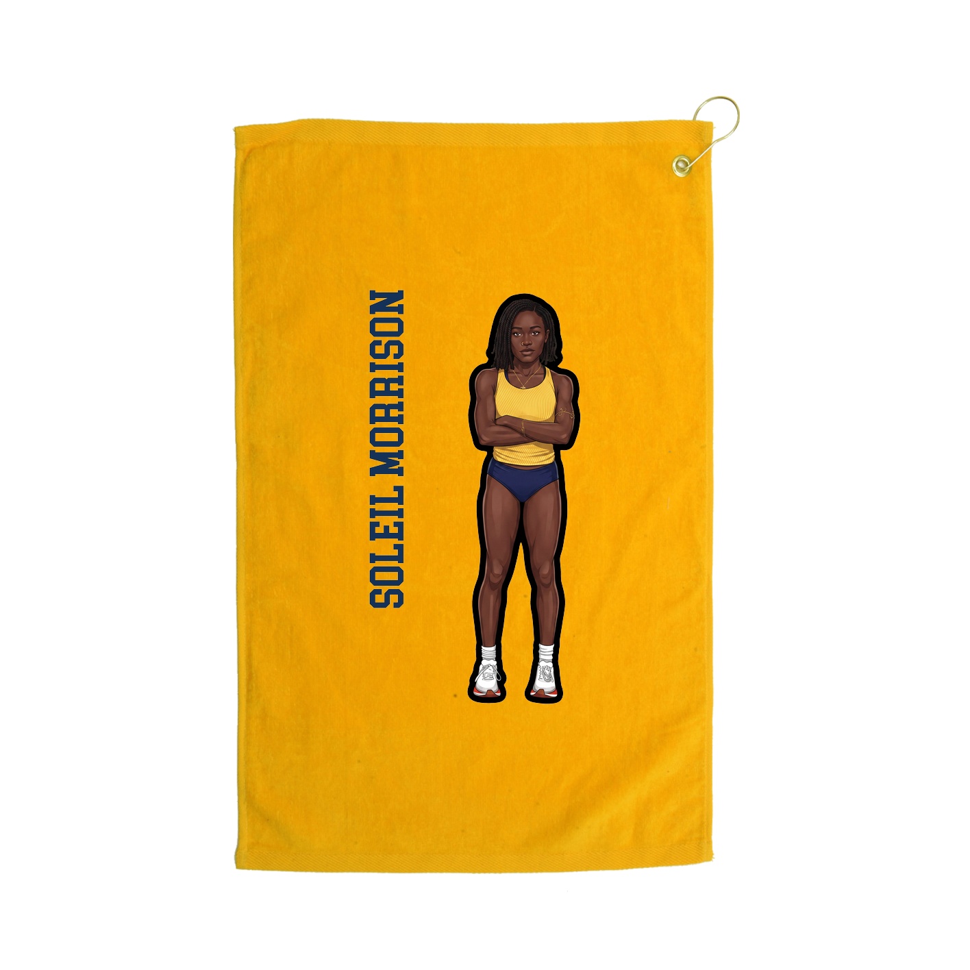 Golf Towel — Name Vertical in Gold