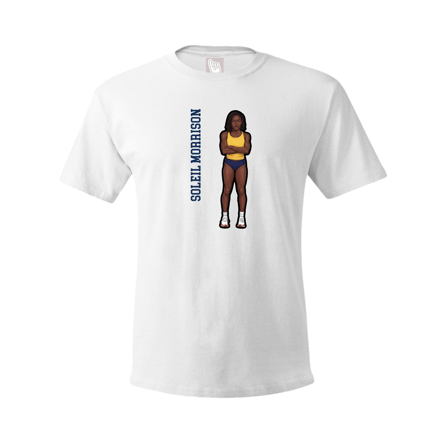 Tee — Name Vertical in White
