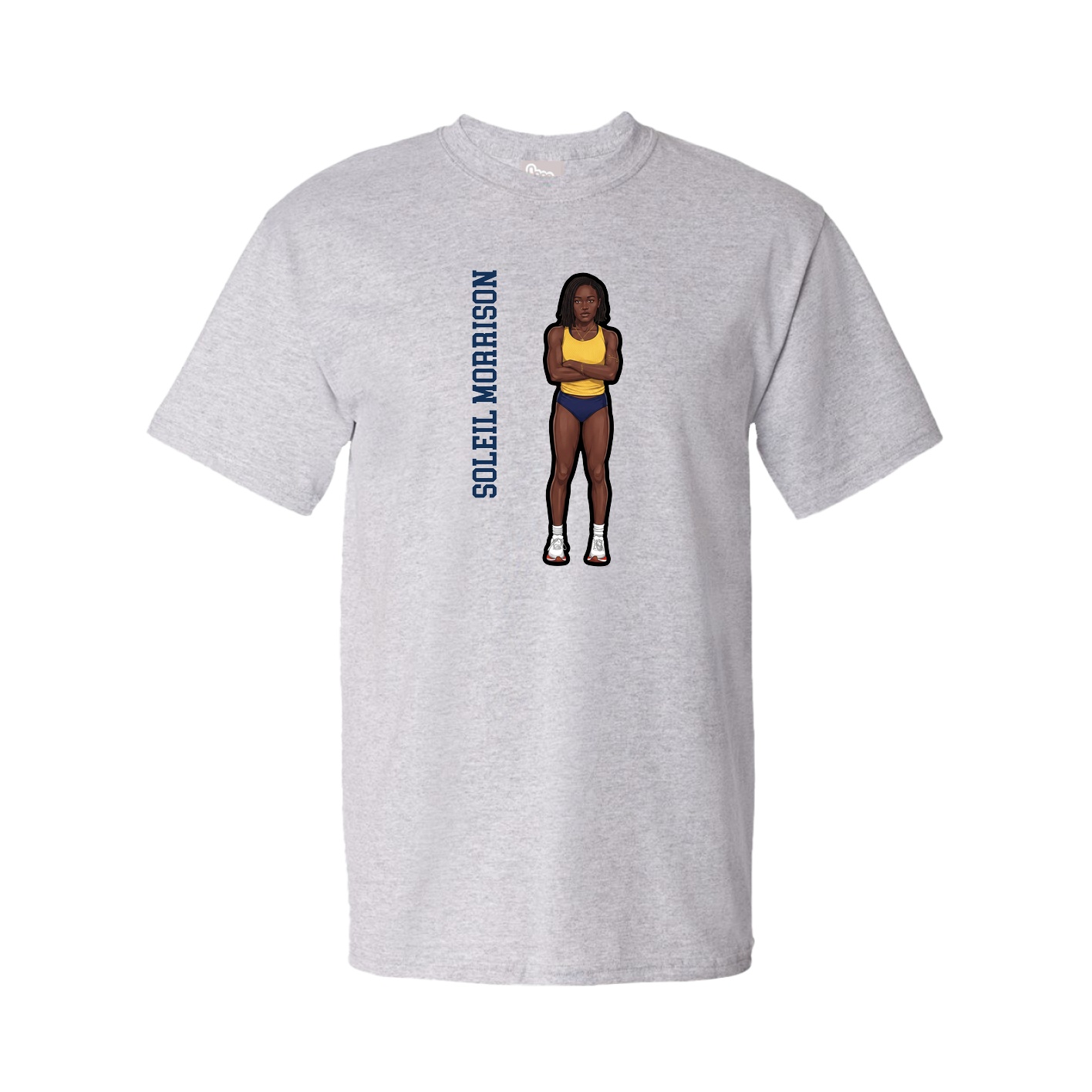 Youth Tee — Name Vertical in Grey