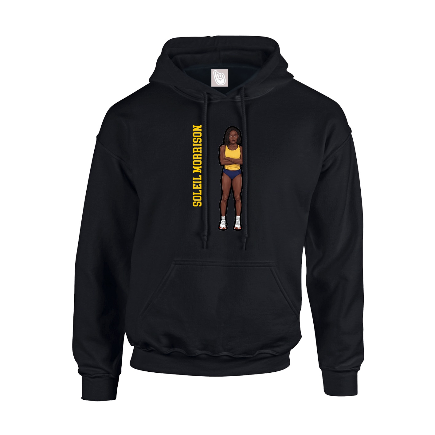 Hoodie — Name Vertical in Black