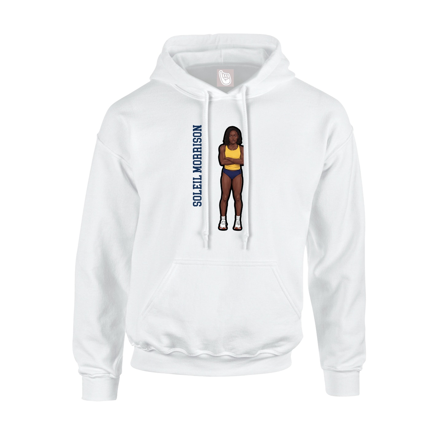 Hoodie — Name Vertical in White