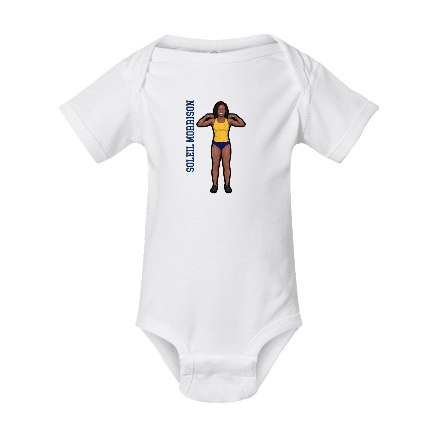 Baby Onesie — Name Vertical in White