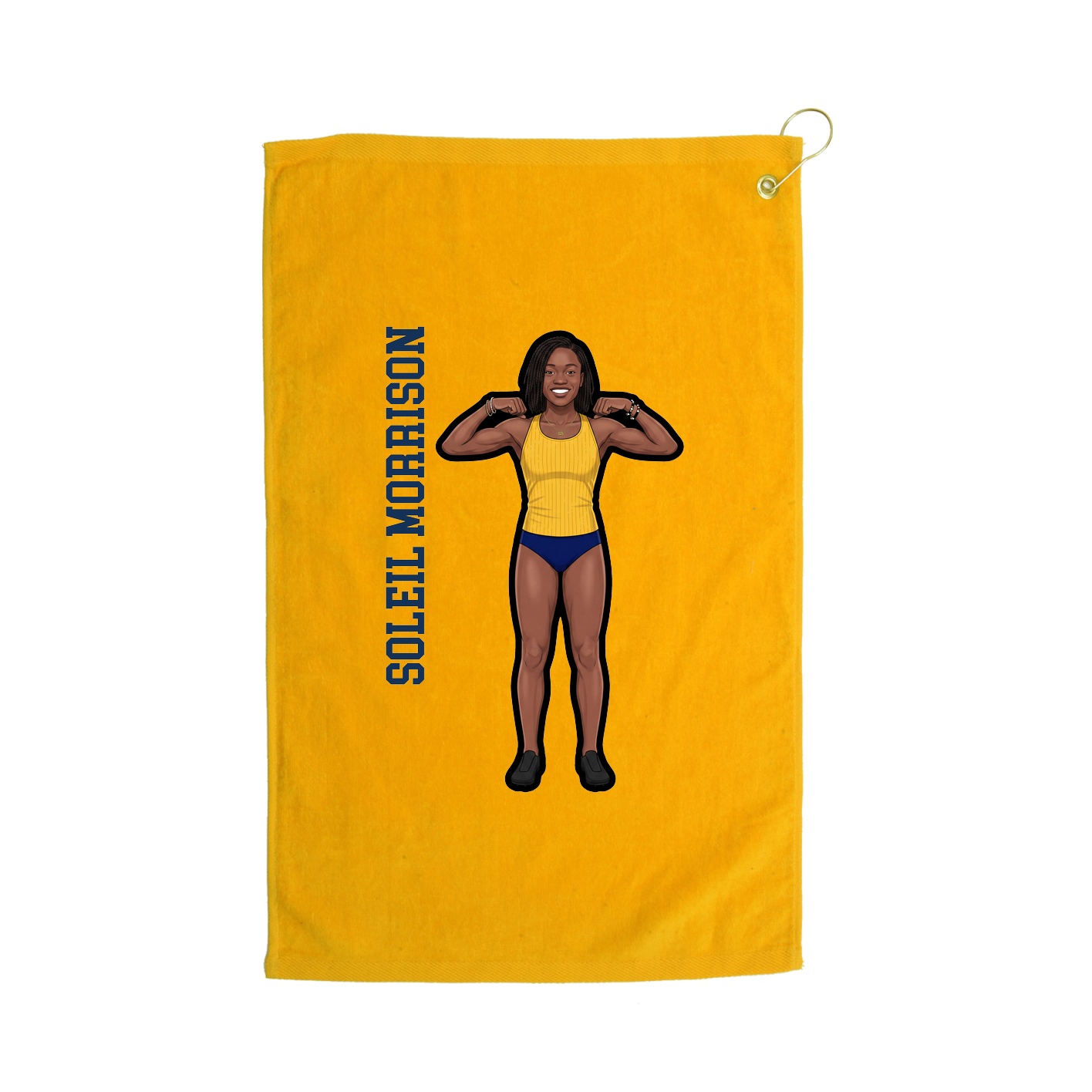 Golf Towel — Name Vertical in Gold