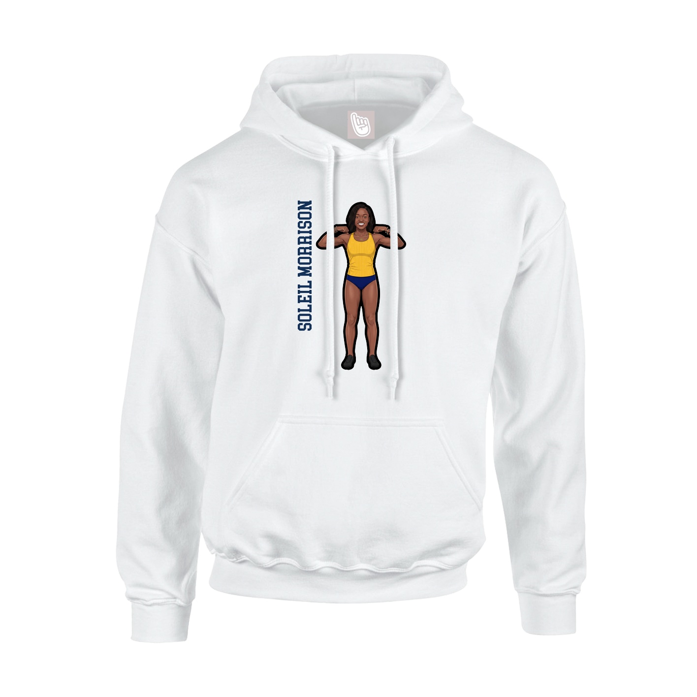 Youth Hoodie — Name Vertical in White