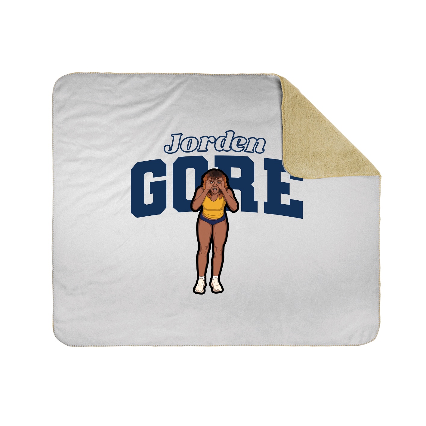 Throw Blanket — Name Arch in White