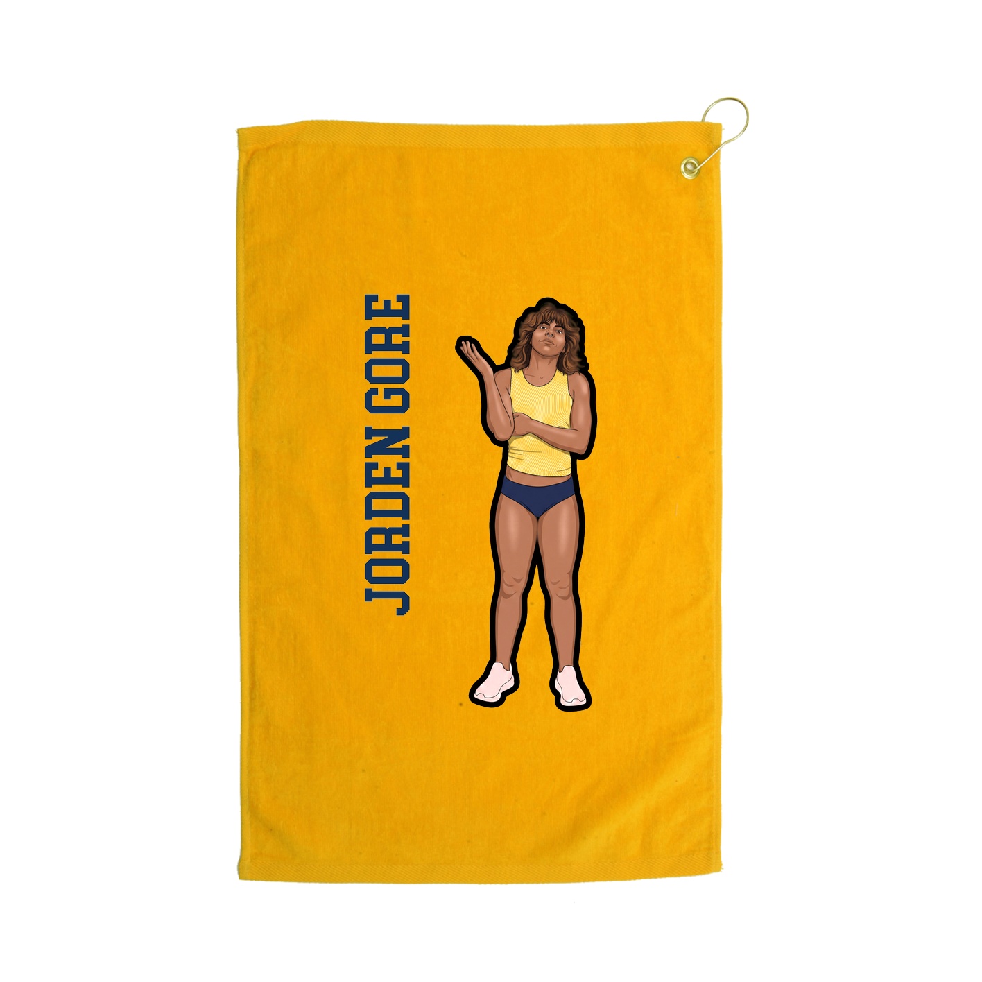 Golf Towel — Name Vertical in Gold