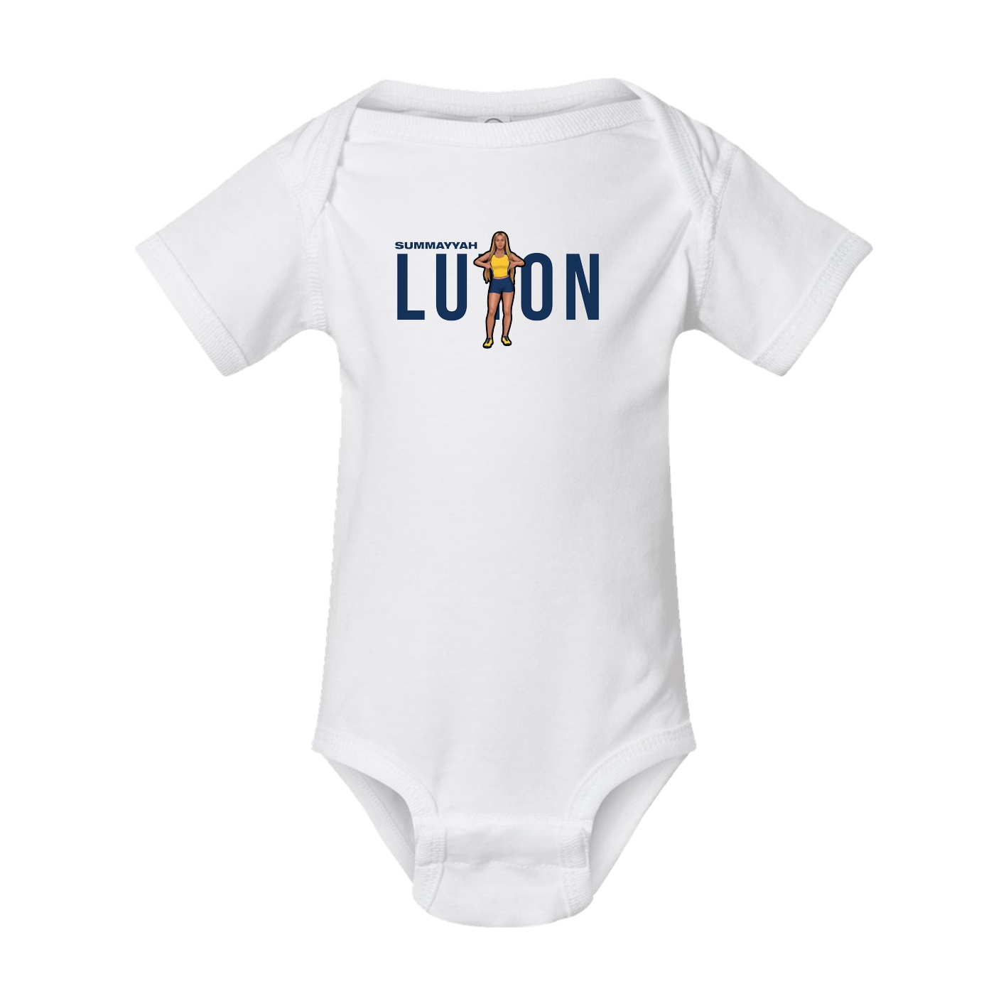 Baby Onesie — Player Name in White