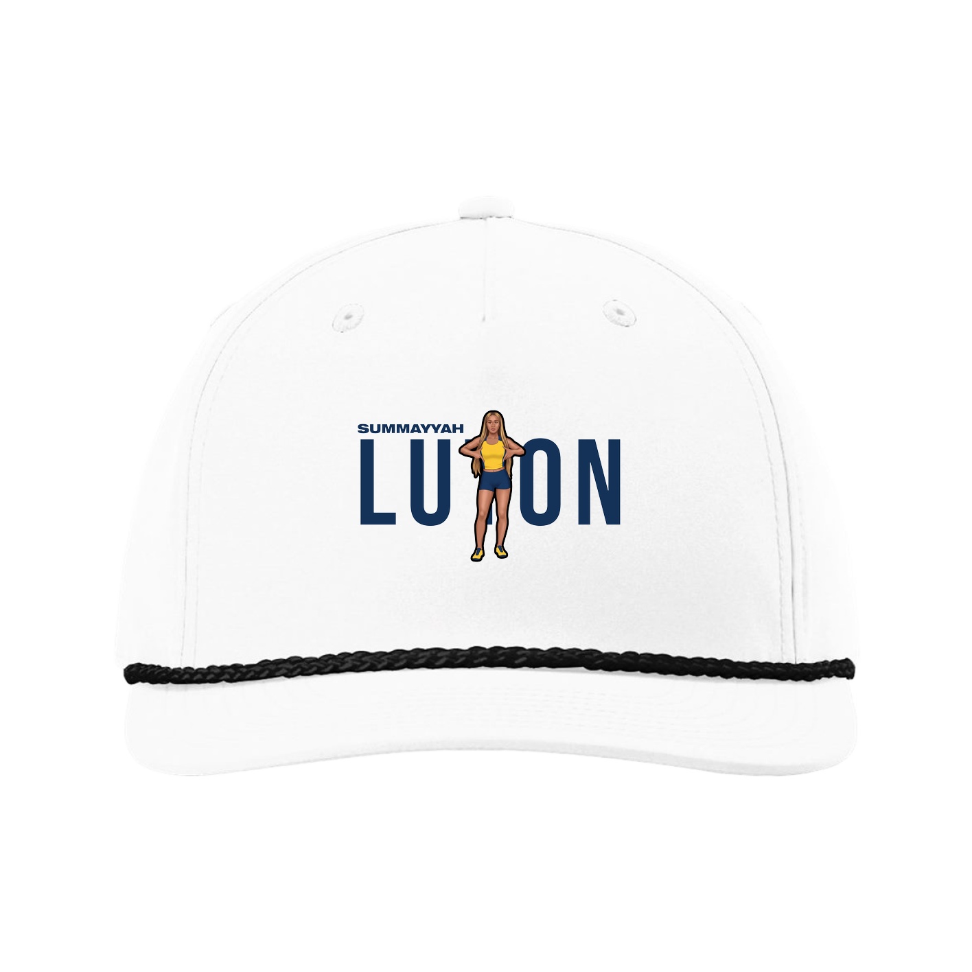 Five-Panel Classic Rope Cap — Player Name in White