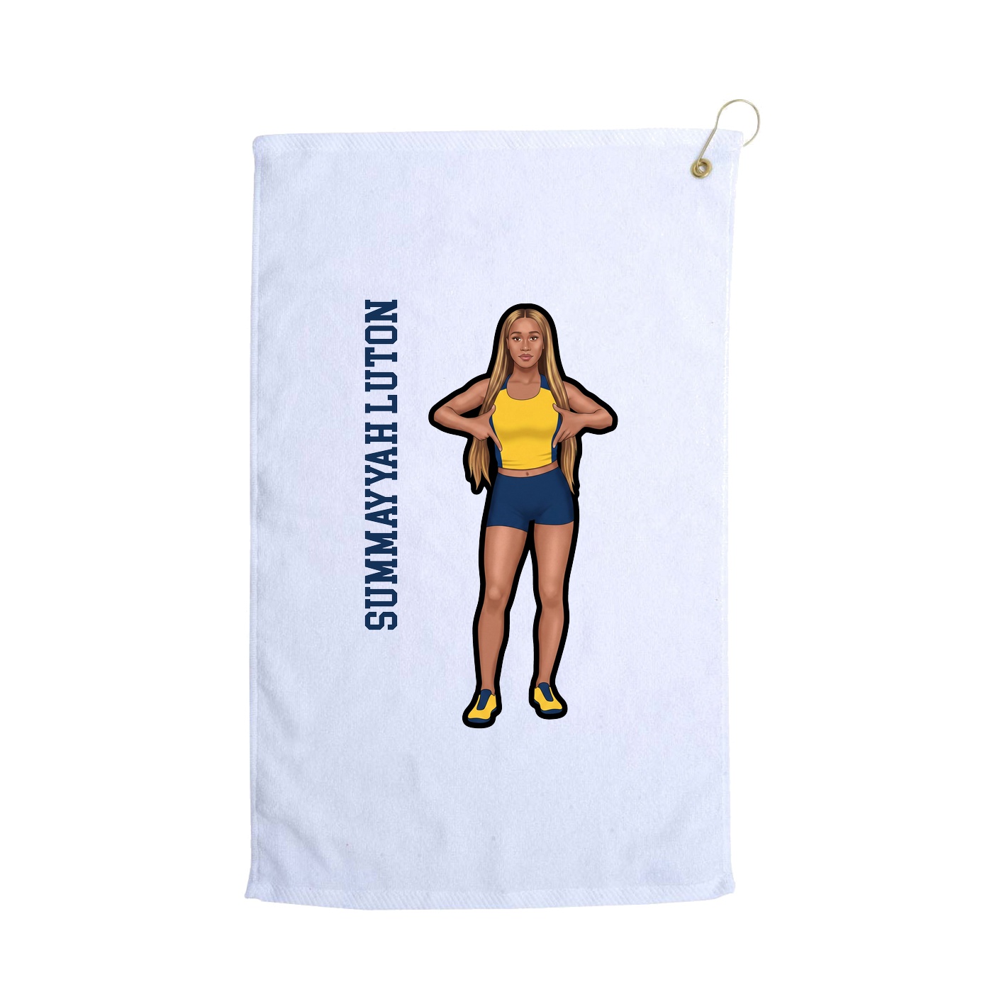 Golf Towel — Name Vertical in White