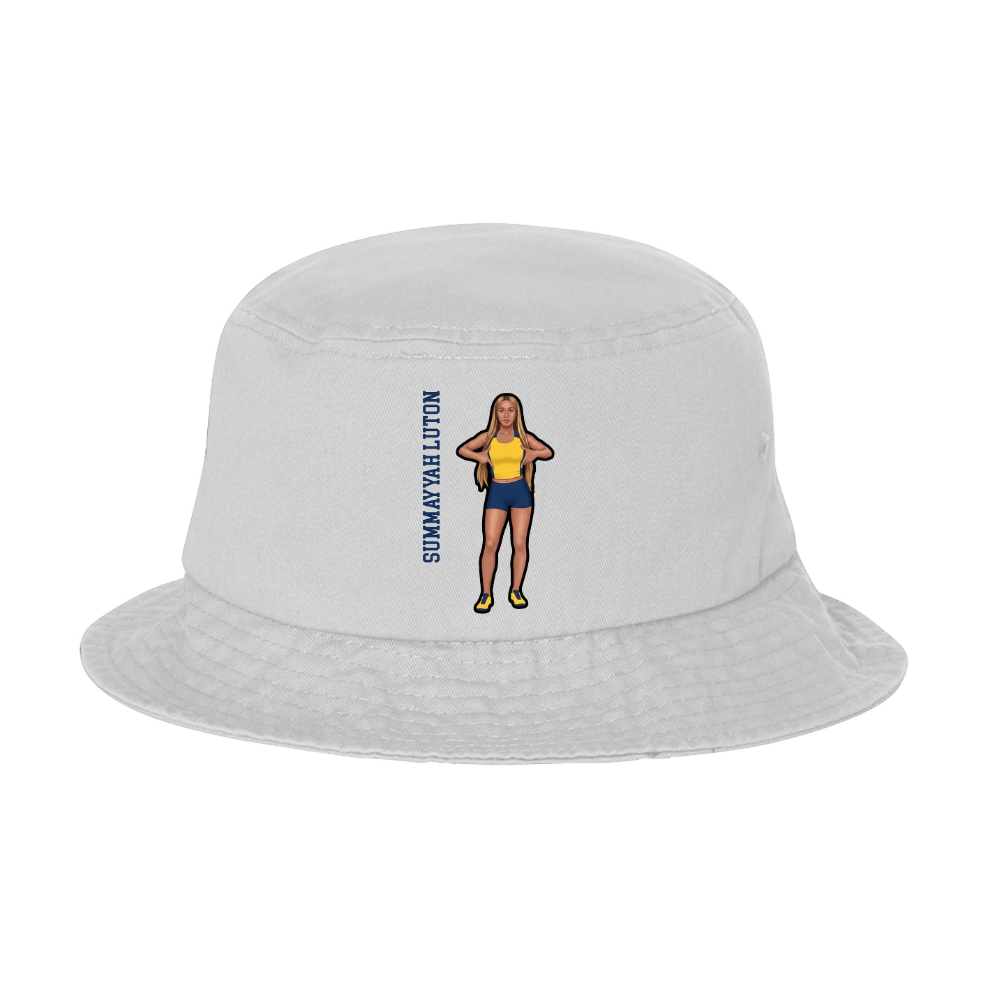 Bucket Cap — Name Vertical in White