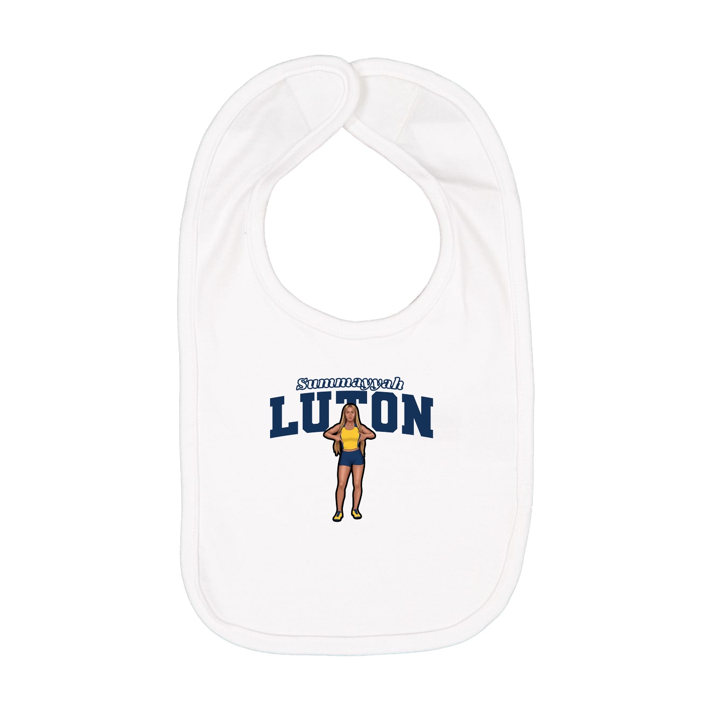 Infant Bib — Name Arch in White