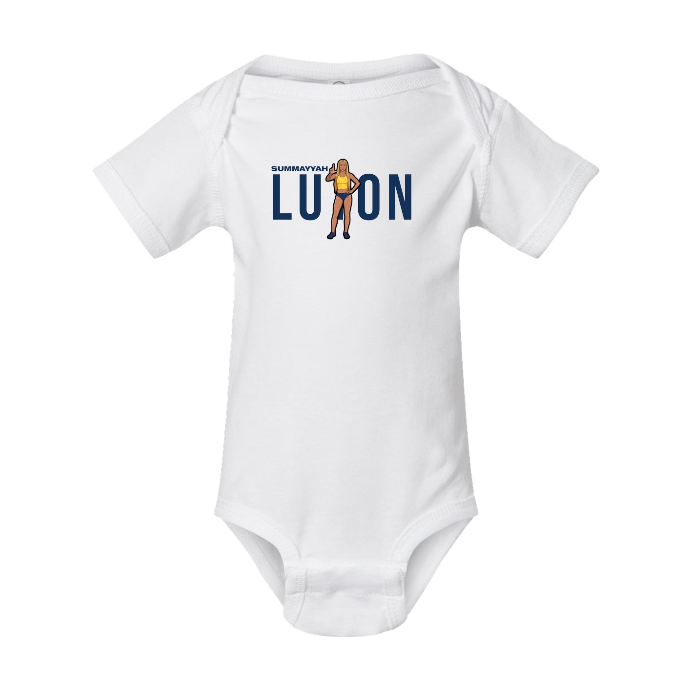 Baby Onesie — Player Name in White