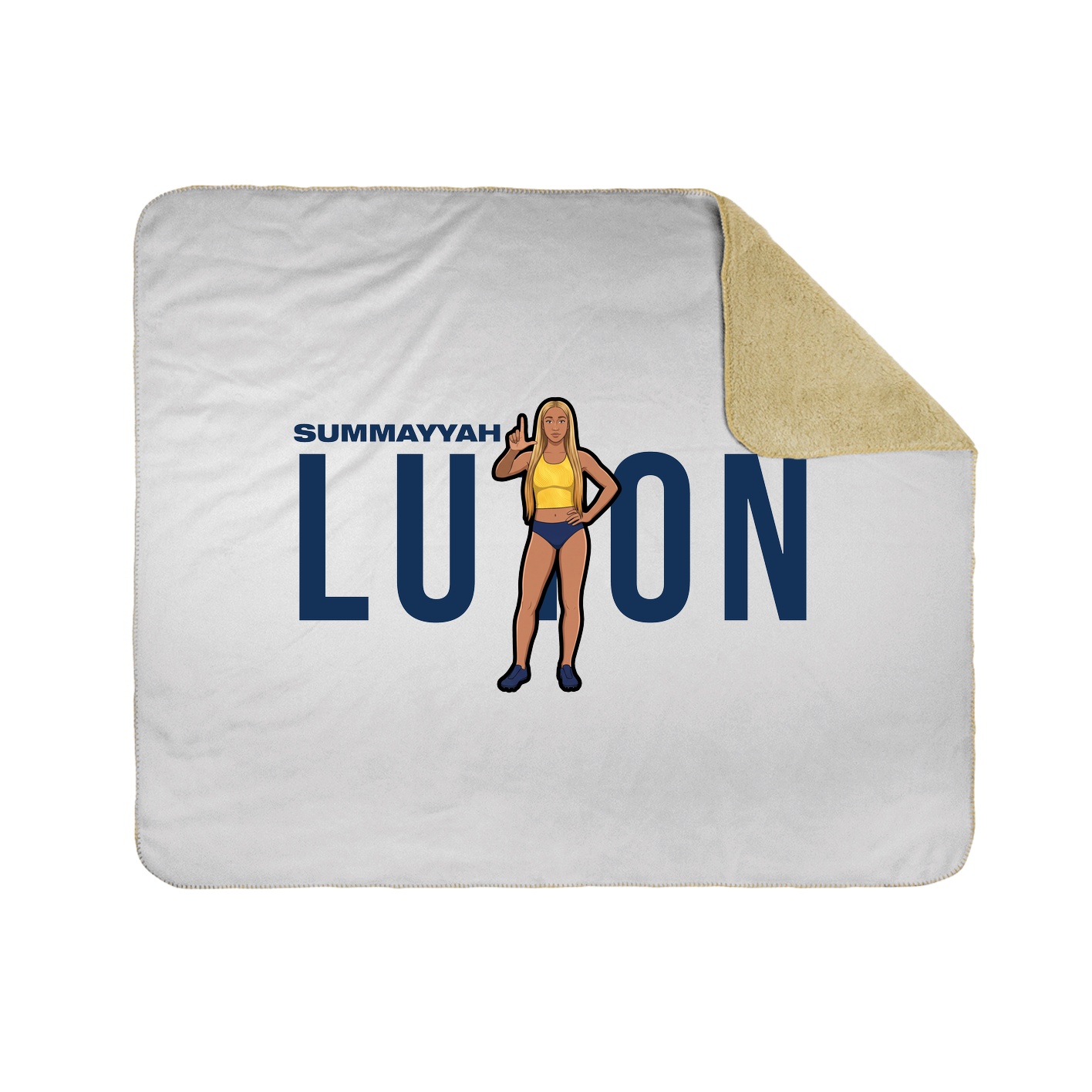 Throw Blanket — Player Name in White