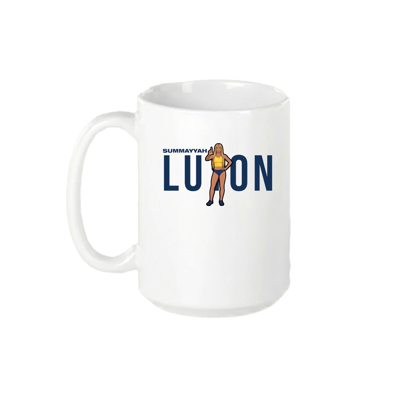 15oz Coffee Mug — Player Name in White