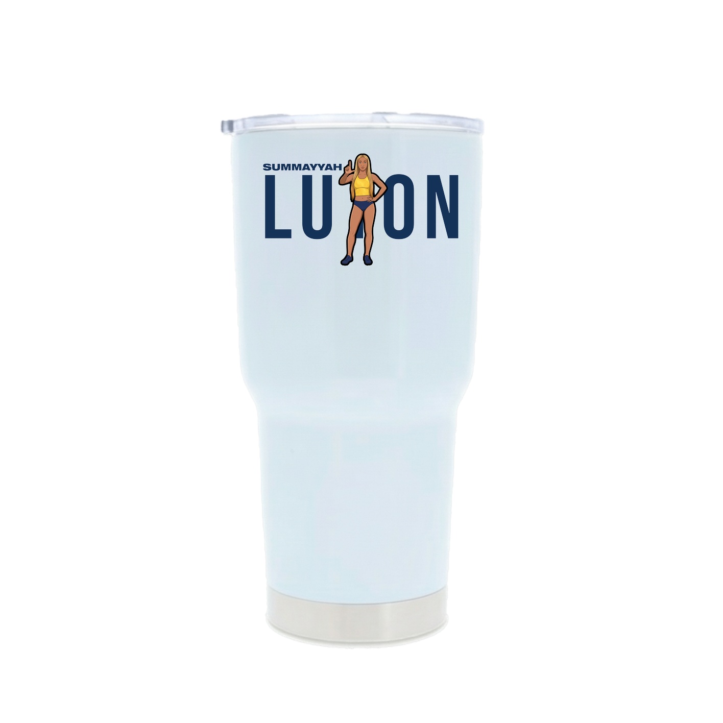 30oz Stainless Steel Tumbler — Player Name in White