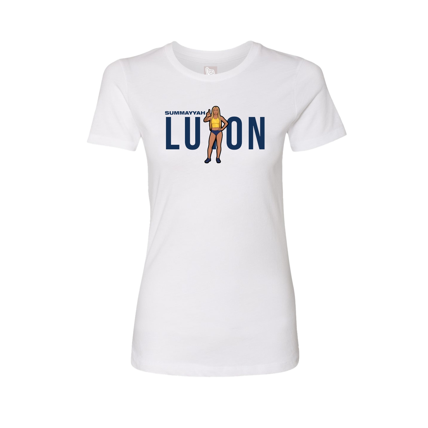 Fitted Women's Tee — Player Name in White