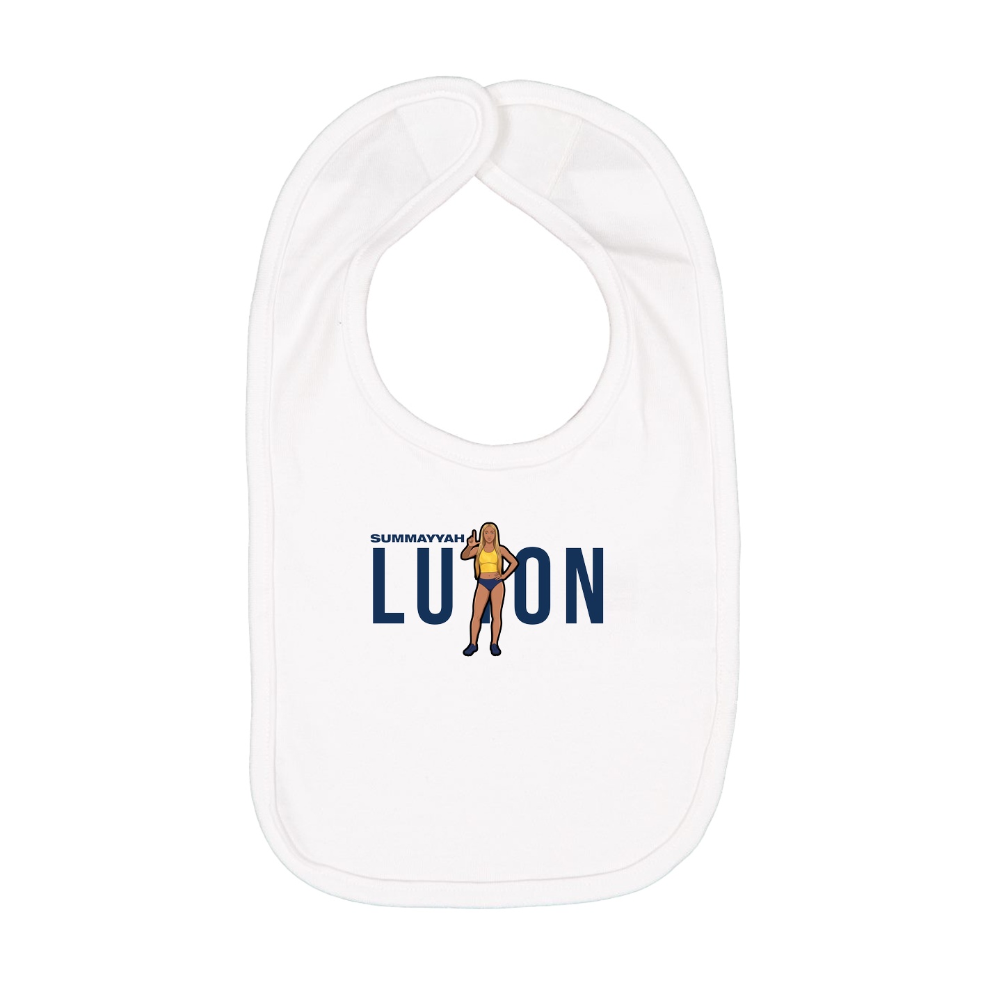 Infant Bib — Player Name in White