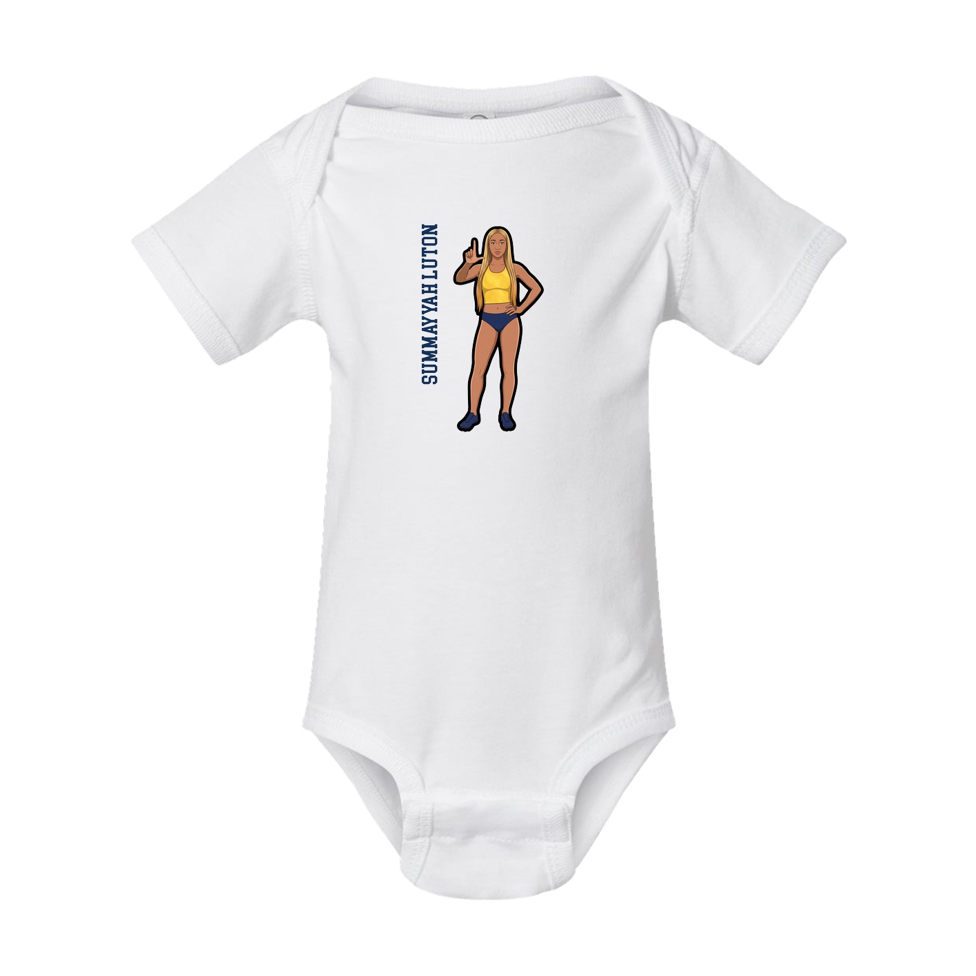Baby Onesie — Name Vertical in White