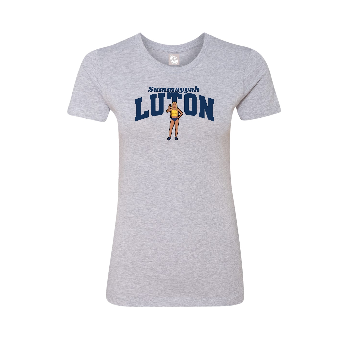 Fitted Women's Tee — Signature Arch in Grey