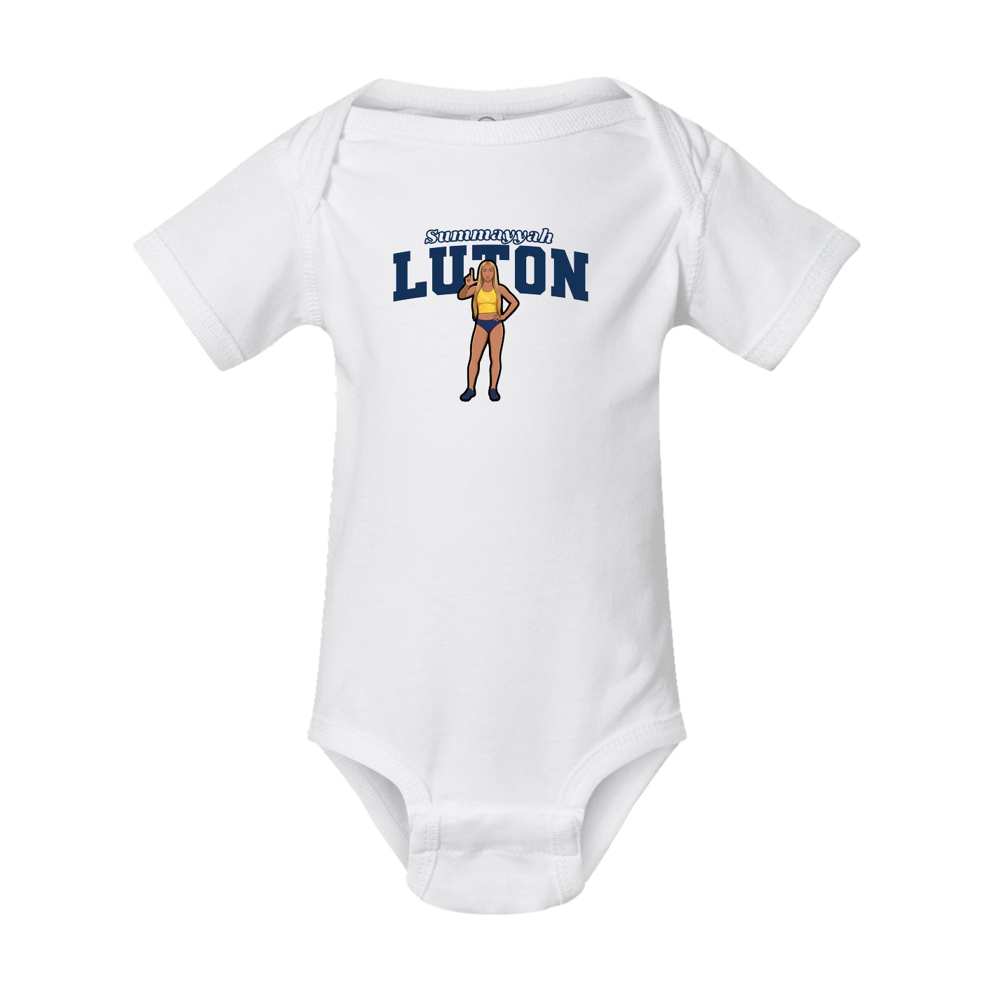Baby Onesie — Name Arch in White