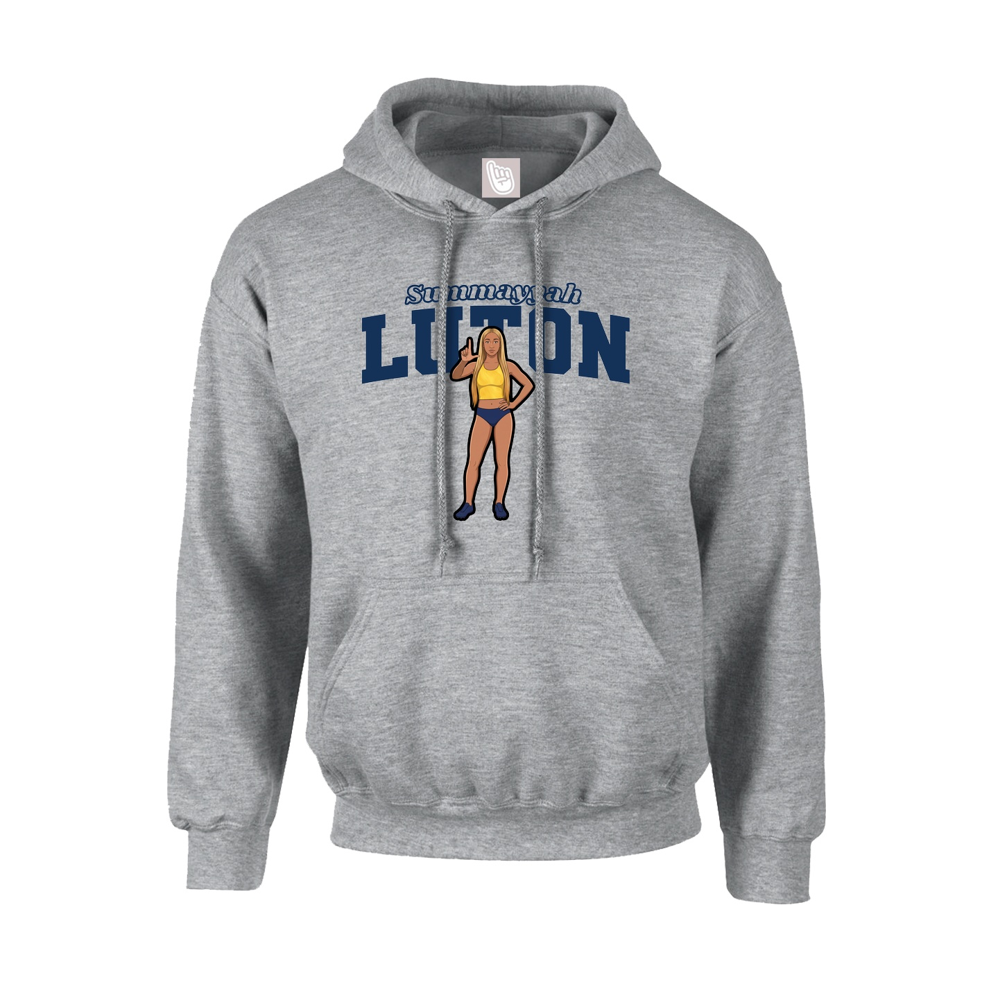 Youth Hoodie — Name Arch in Grey