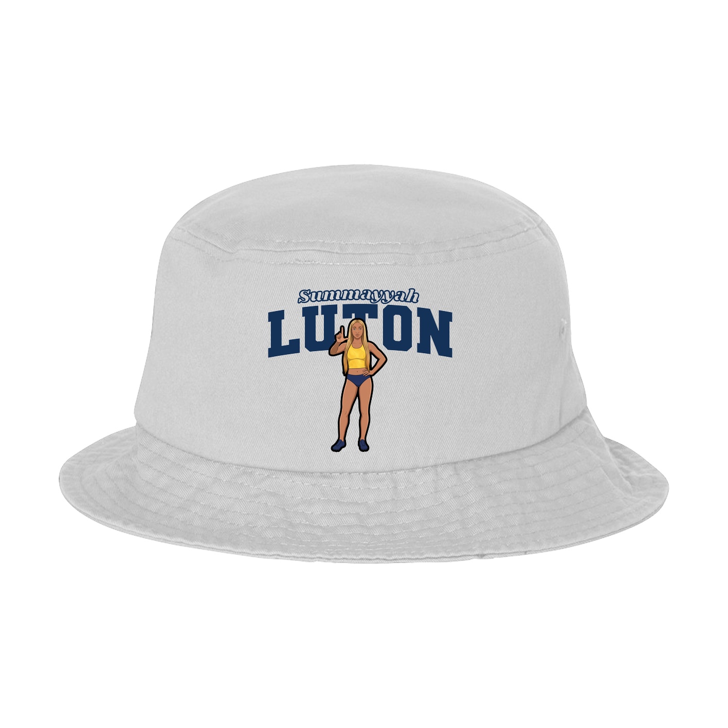 Bucket Cap — Name Arch in White