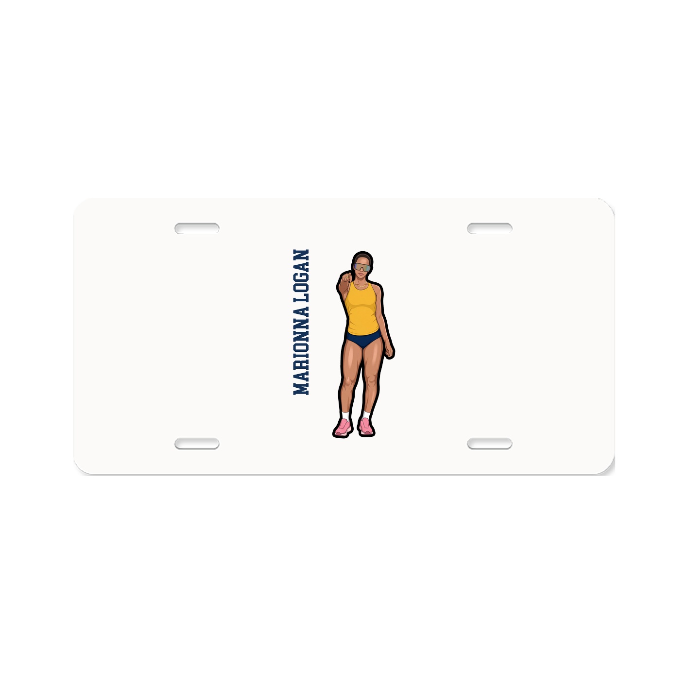 License Plate — Name Vertical in Classic