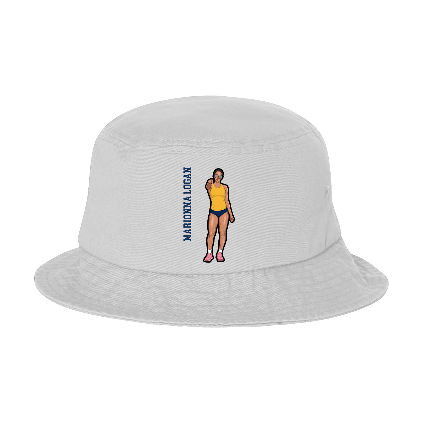Bucket Cap — Name Vertical in White