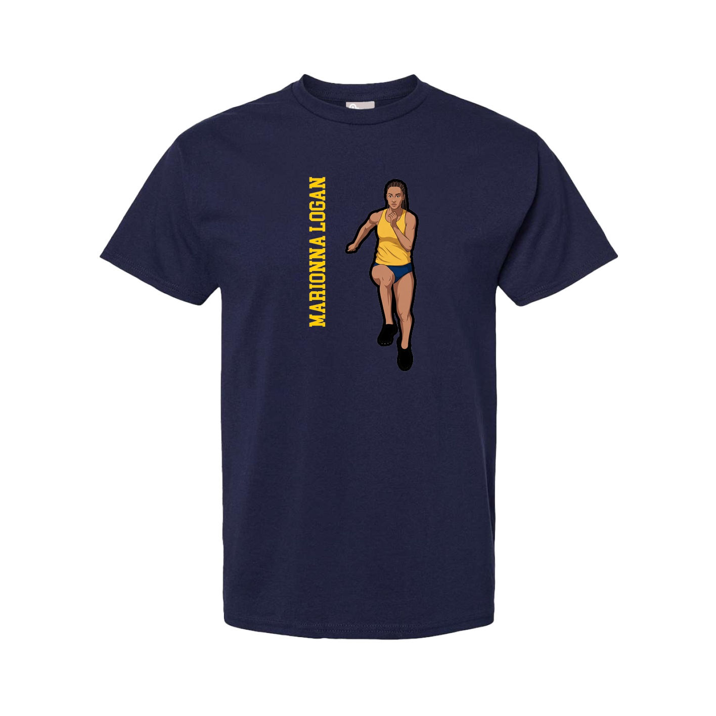 Youth Tee — Name Vertical in Navy
