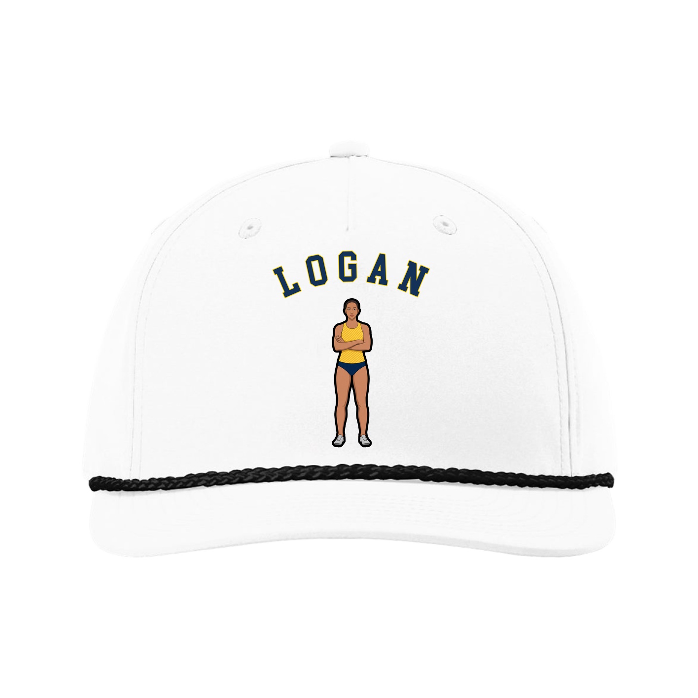 Five-Panel Classic Rope Cap — Shirsey Arch in White