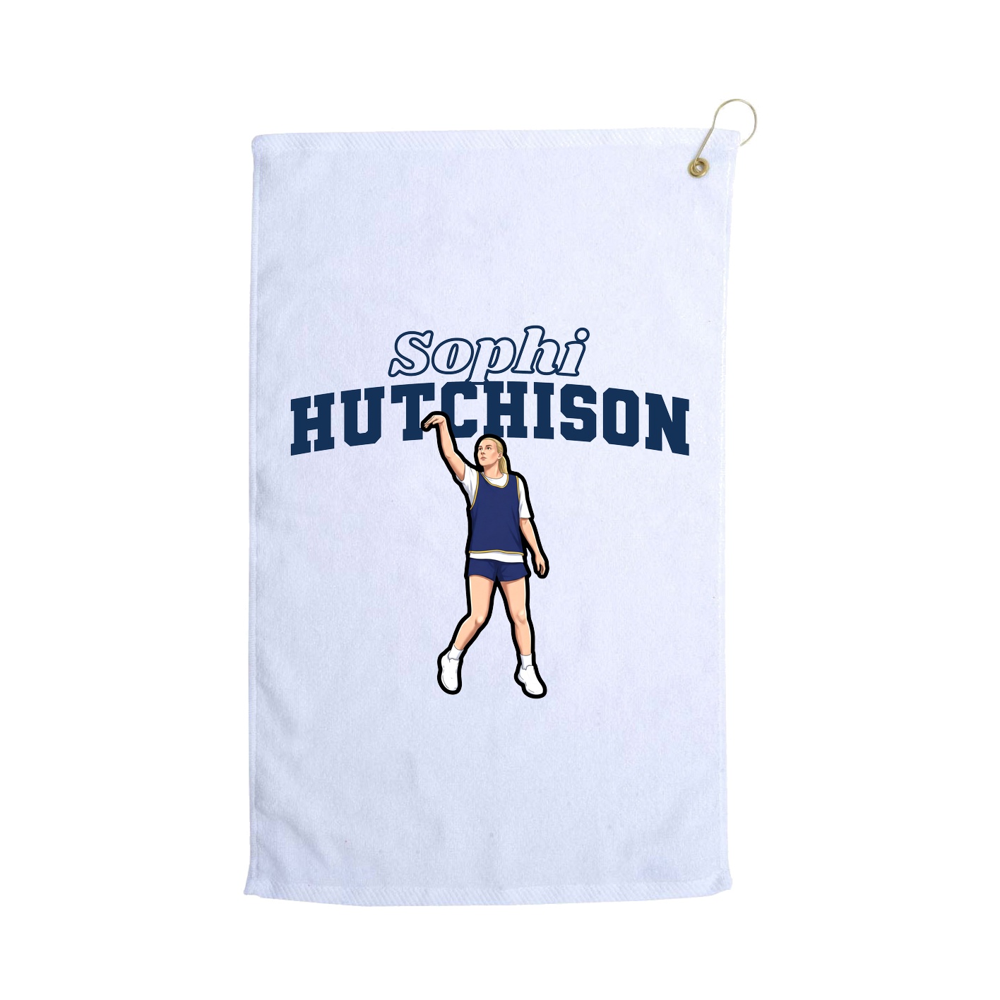 Golf Towel — Name Arch in White