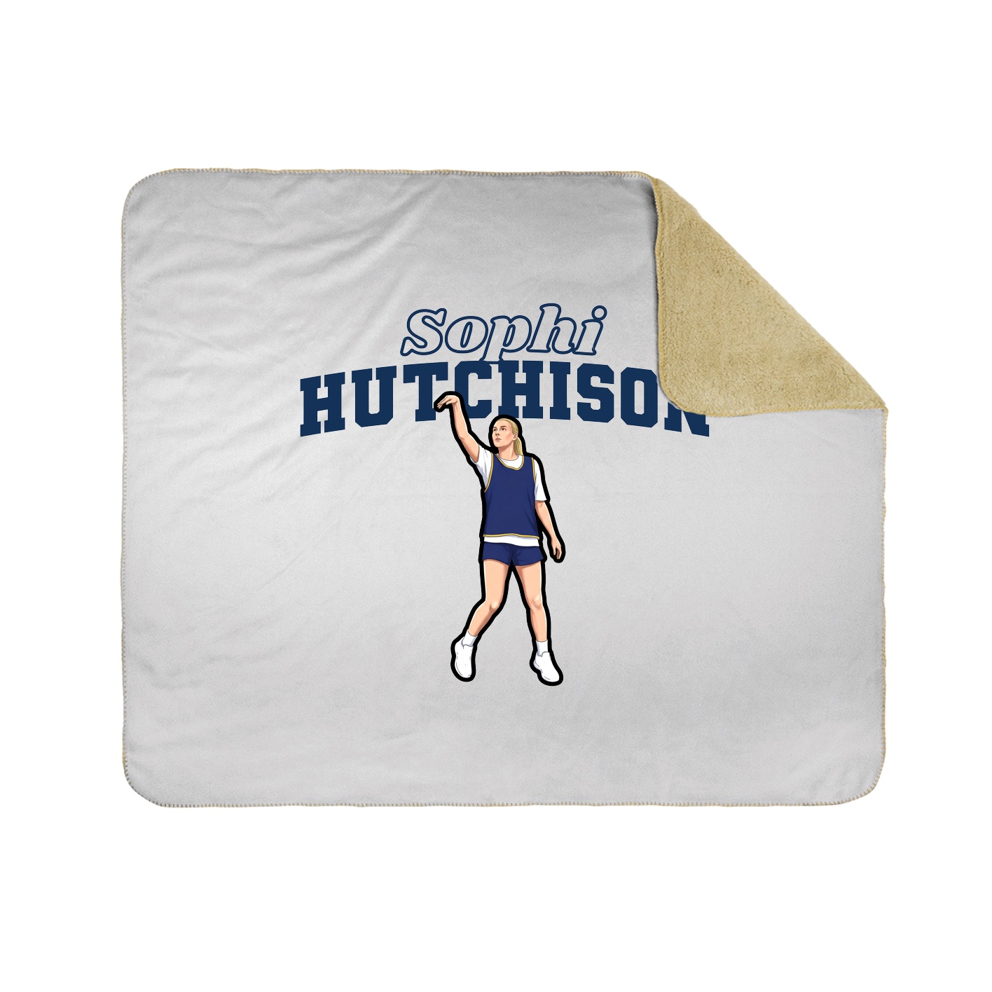Throw Blanket — Name Arch in White