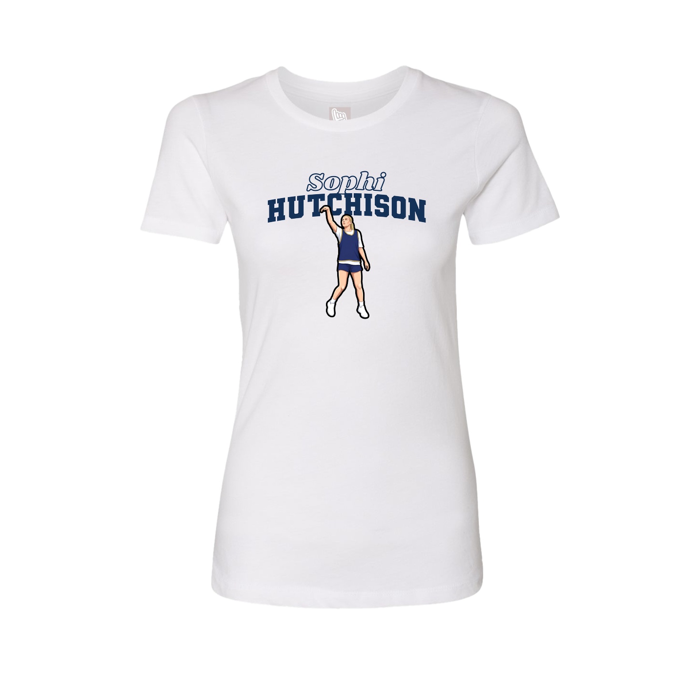 Fitted Women's Tee — Name Arch in White