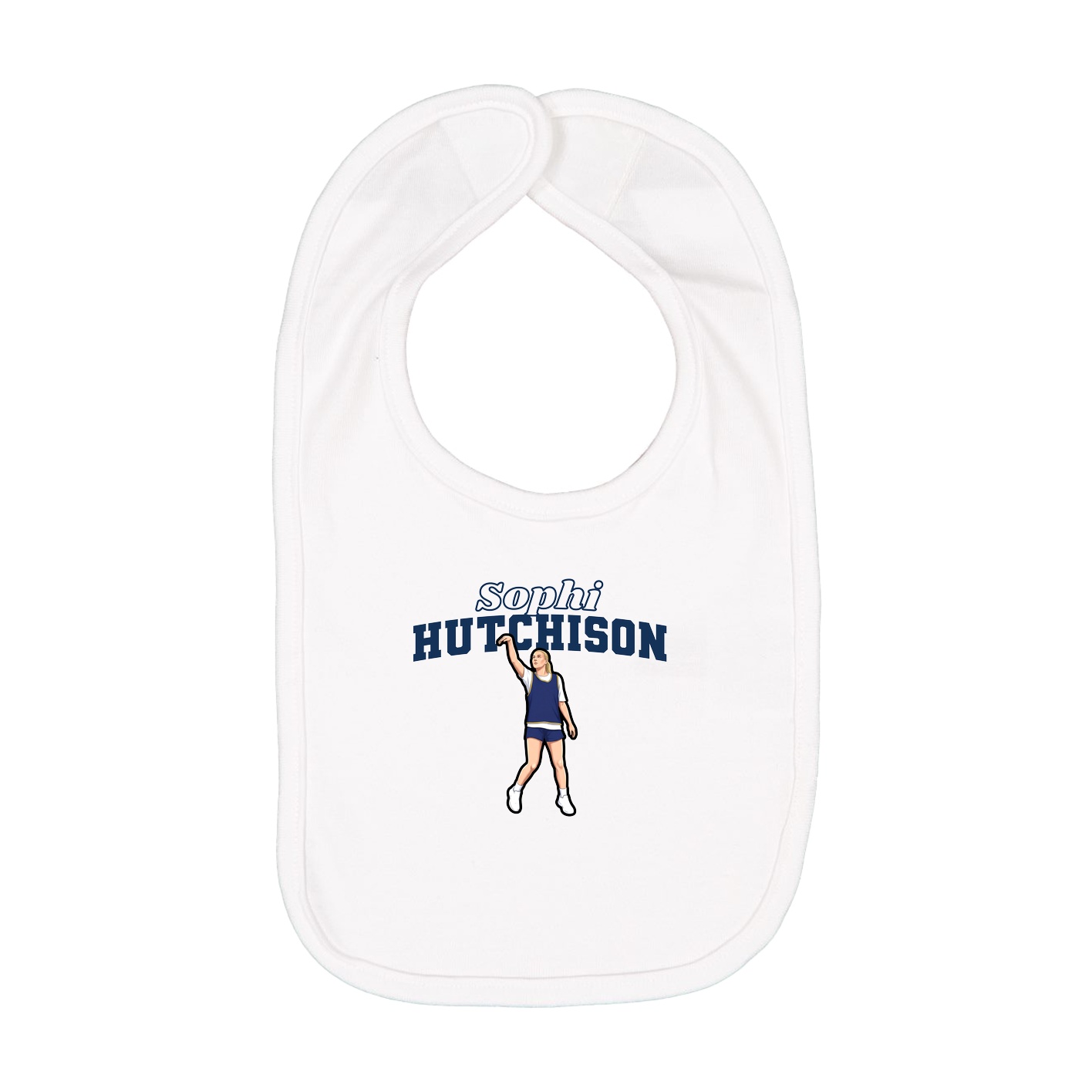 Infant Bib — Name Arch in White