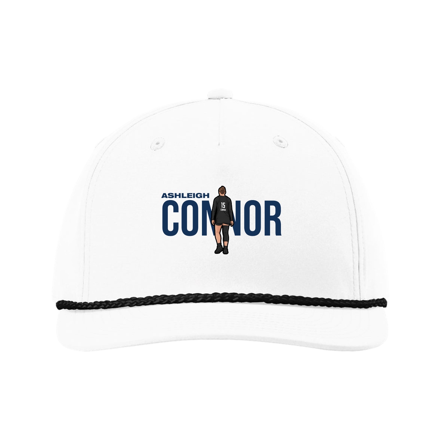 Five-Panel Classic Rope Cap — Player Name in White