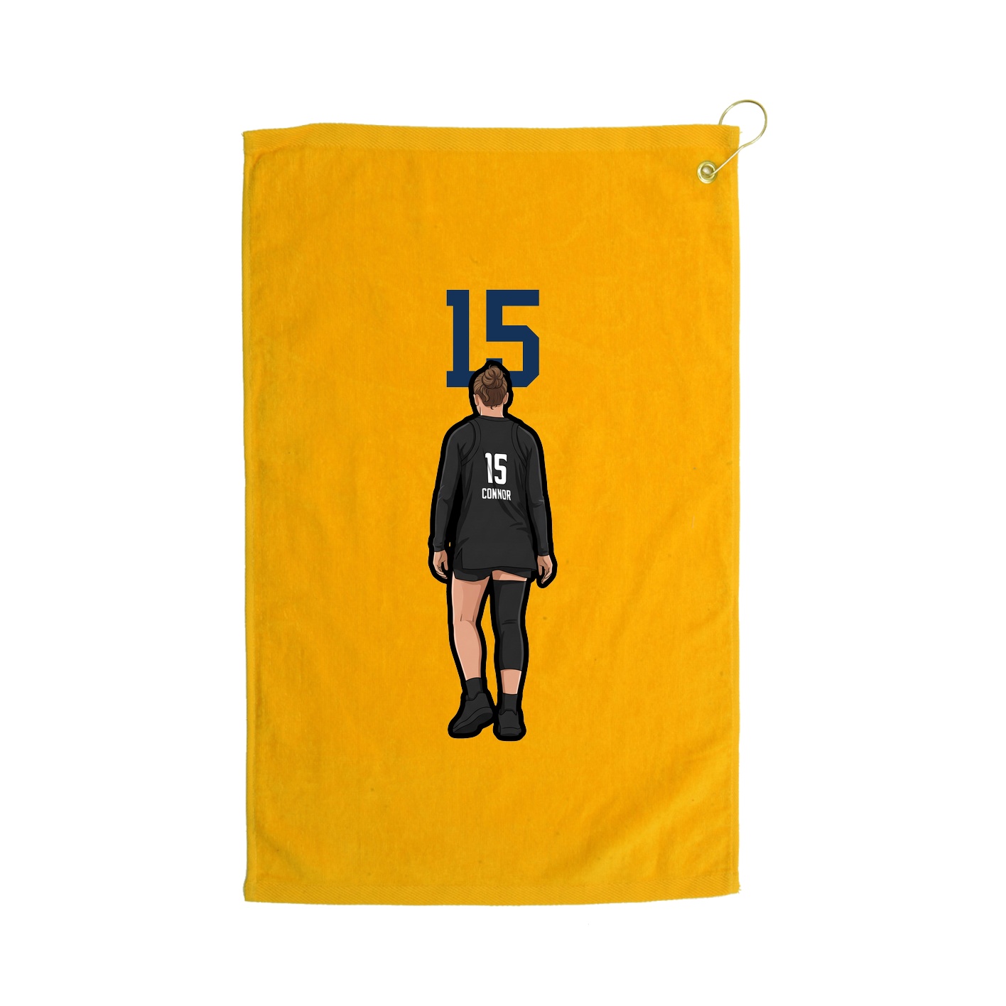 Golf Towel — Number Top in Gold