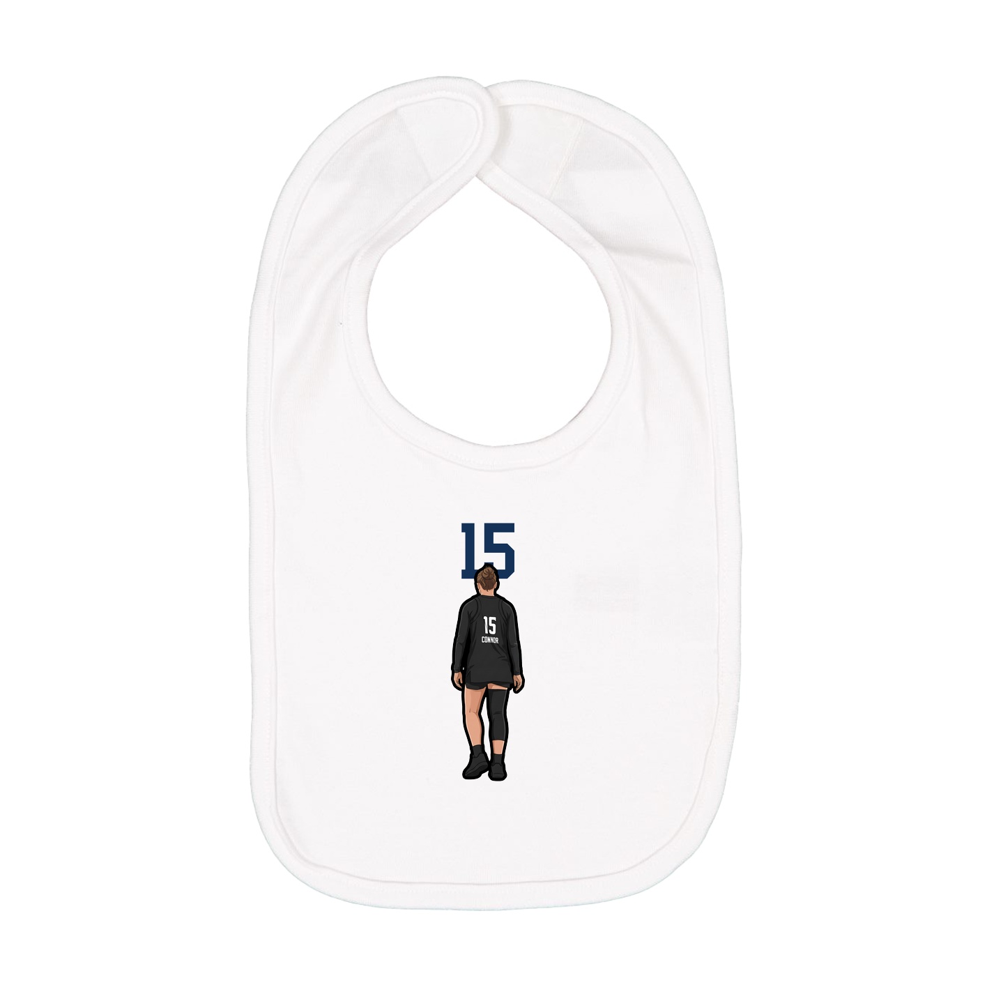 Infant Bib — Number Top in White