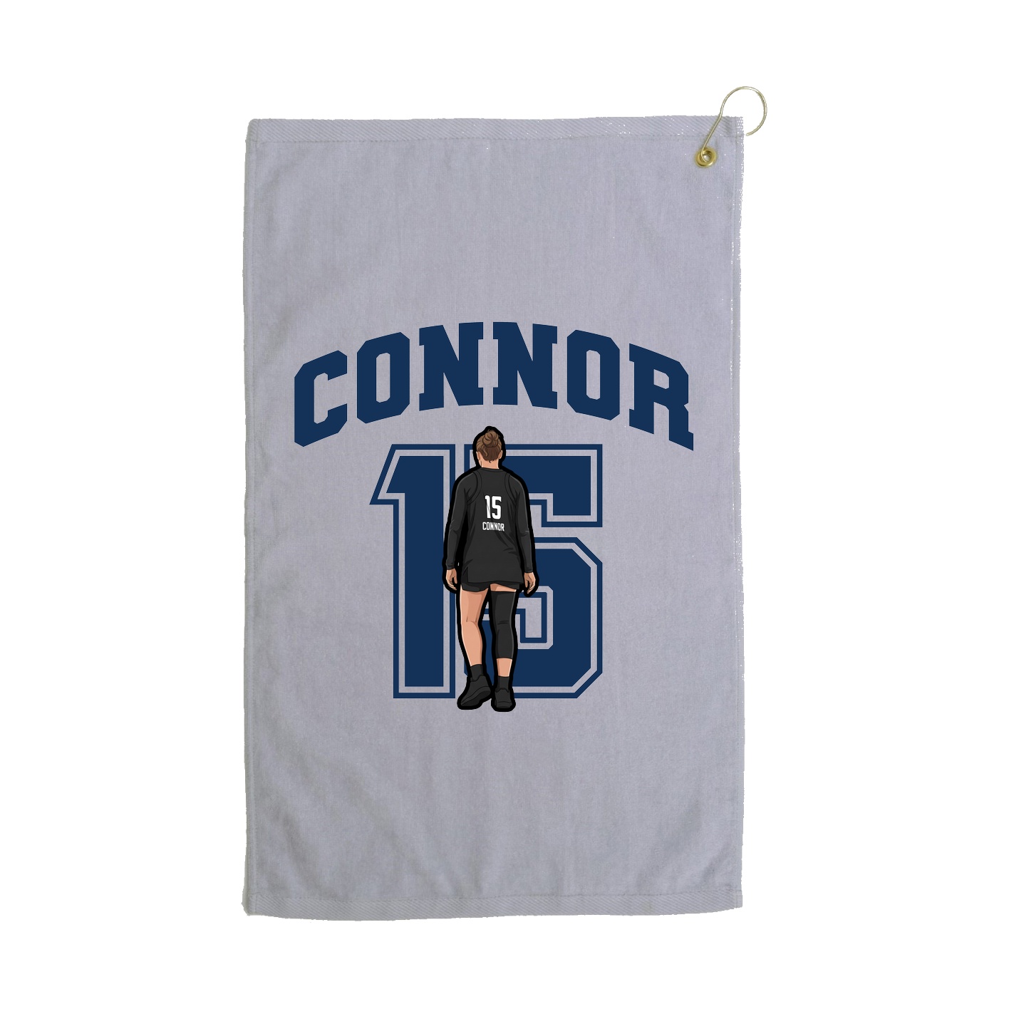 Golf Towel — Number in Grey