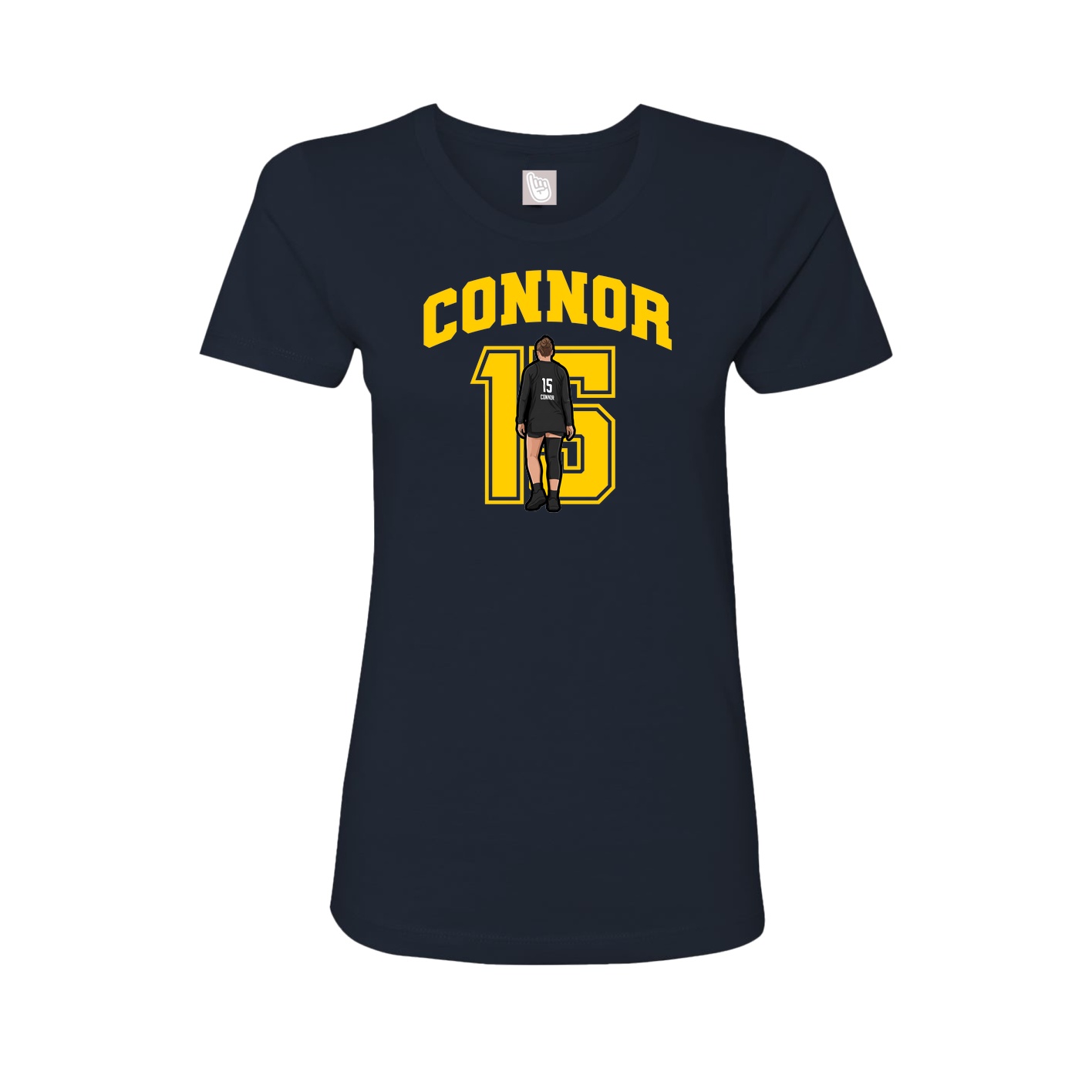 Fitted Women's Tee — Number in Navy