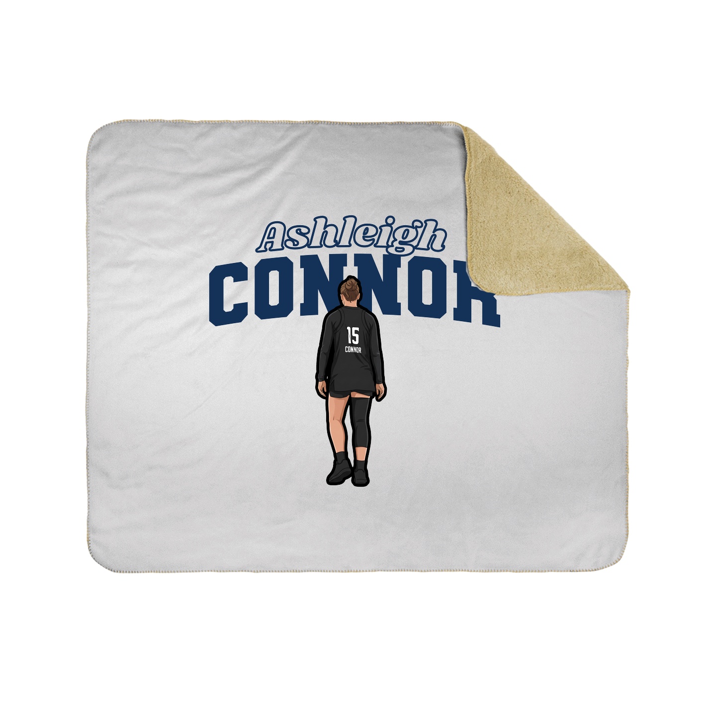 Throw Blanket — Name Arch in White