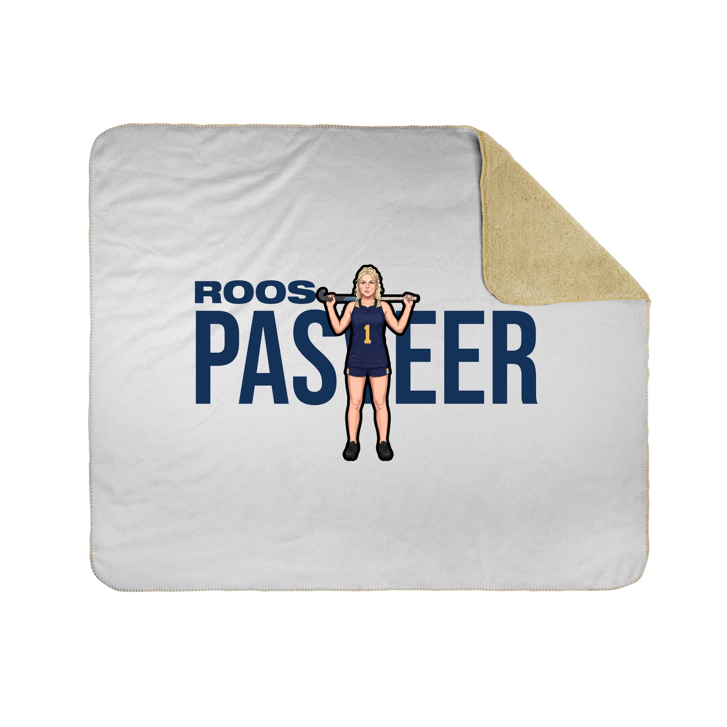 Throw Blanket — Player Name in White