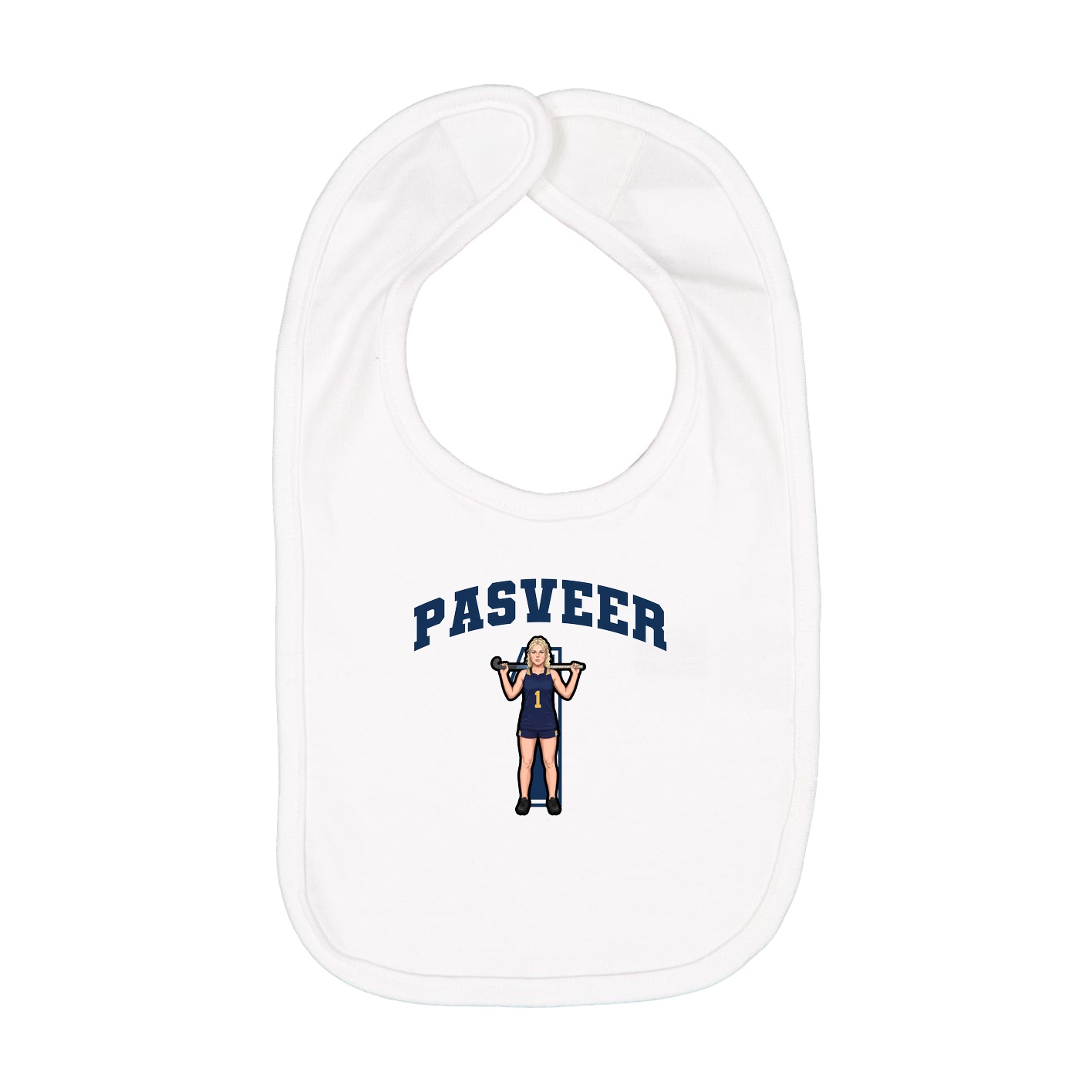 Infant Bib — Number in White
