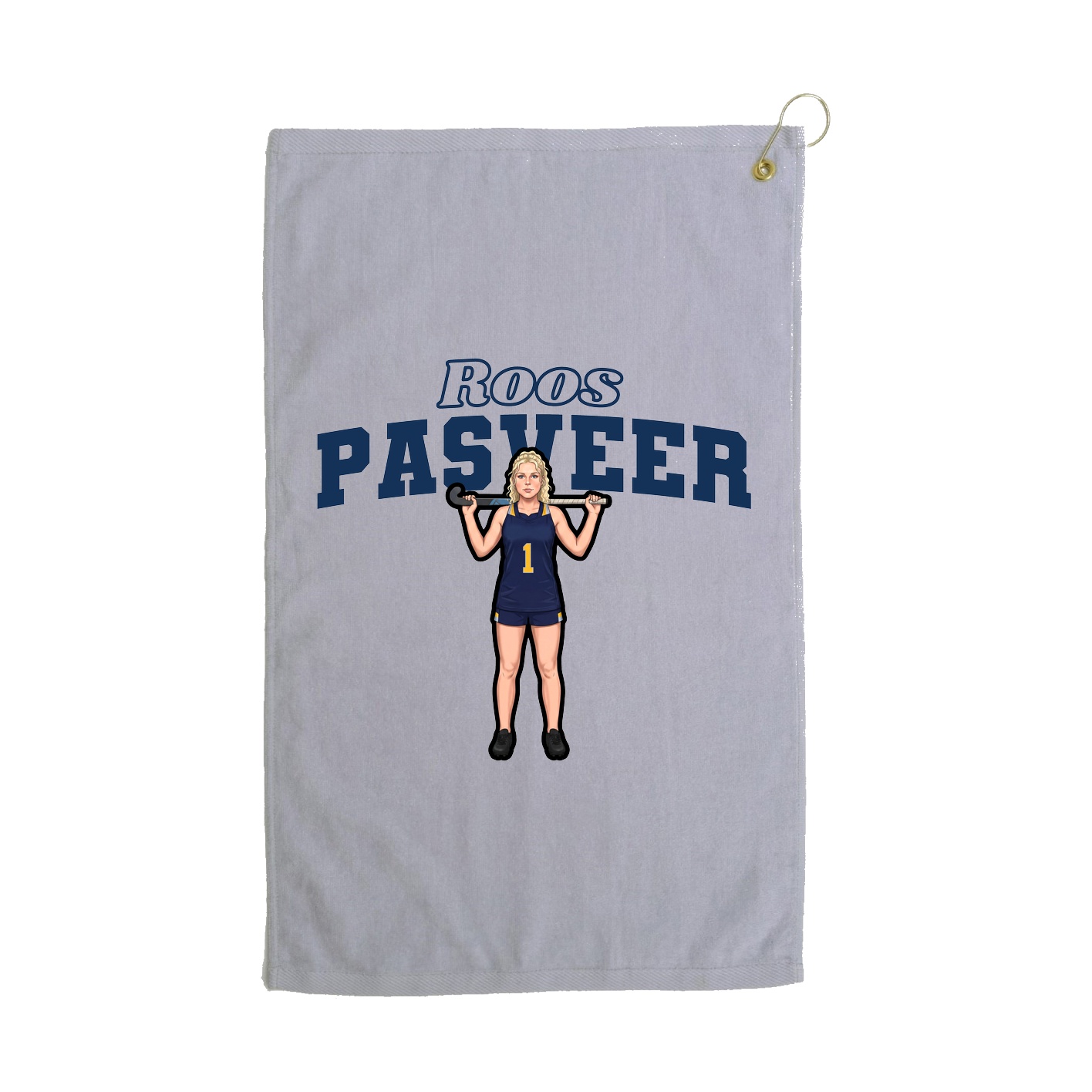 Golf Towel — Name Arch in Grey